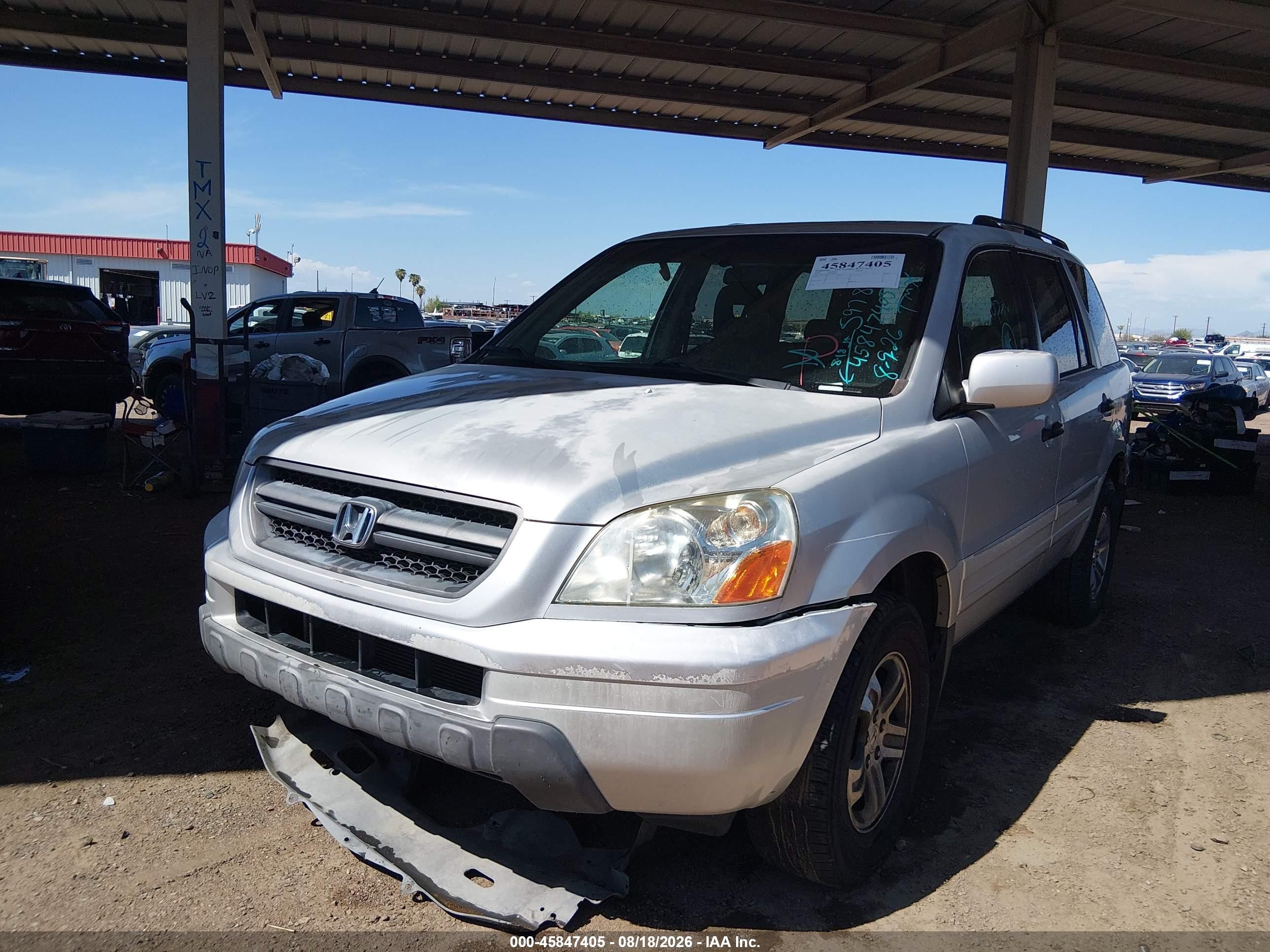 2004 Honda Pilot Ex-l Silver vin: 2HKYF18534H597855