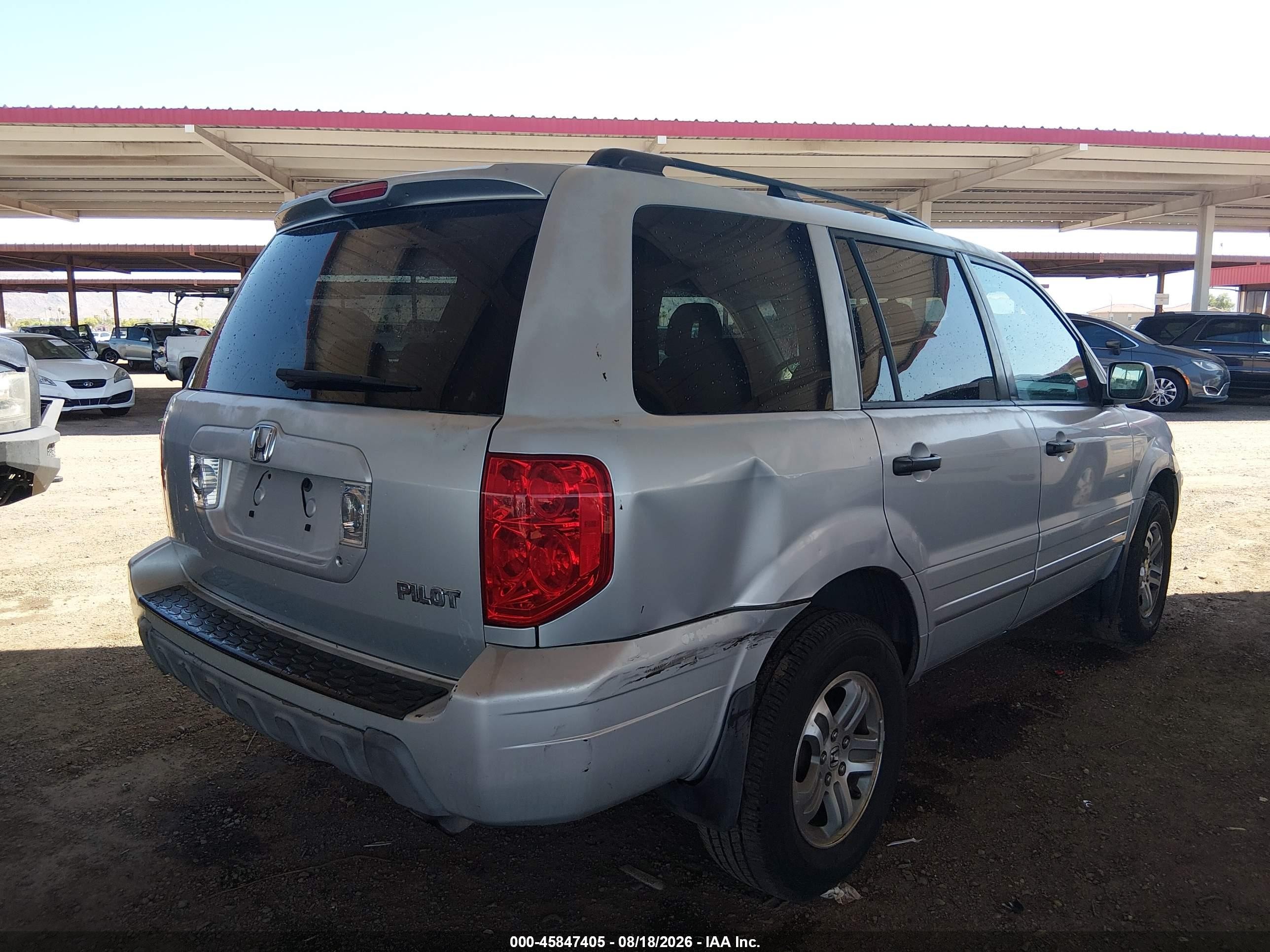 2004 Honda Pilot Ex-l Silver vin: 2HKYF18534H597855