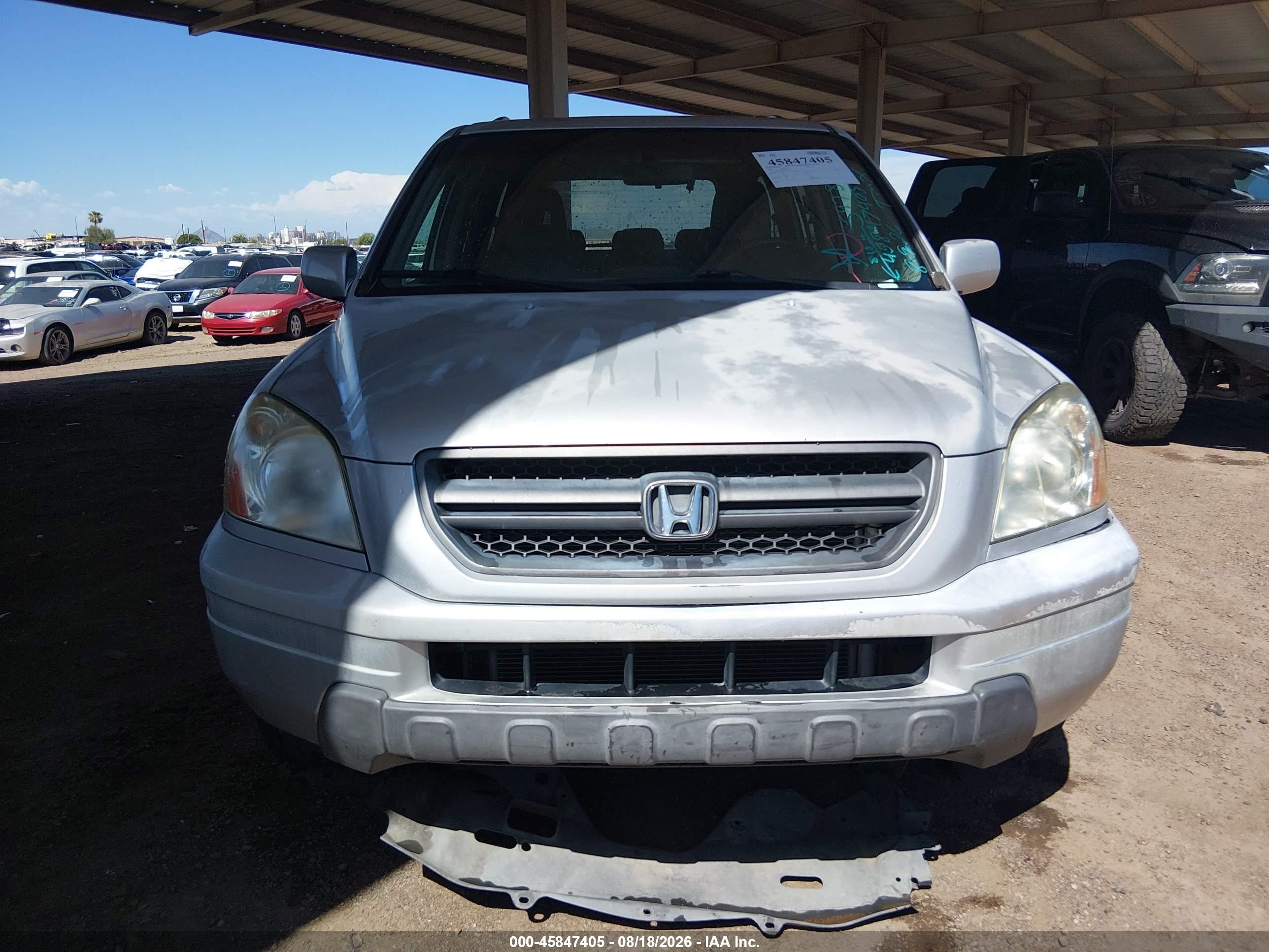 2004 Honda Pilot Ex-l Silver vin: 2HKYF18534H597855