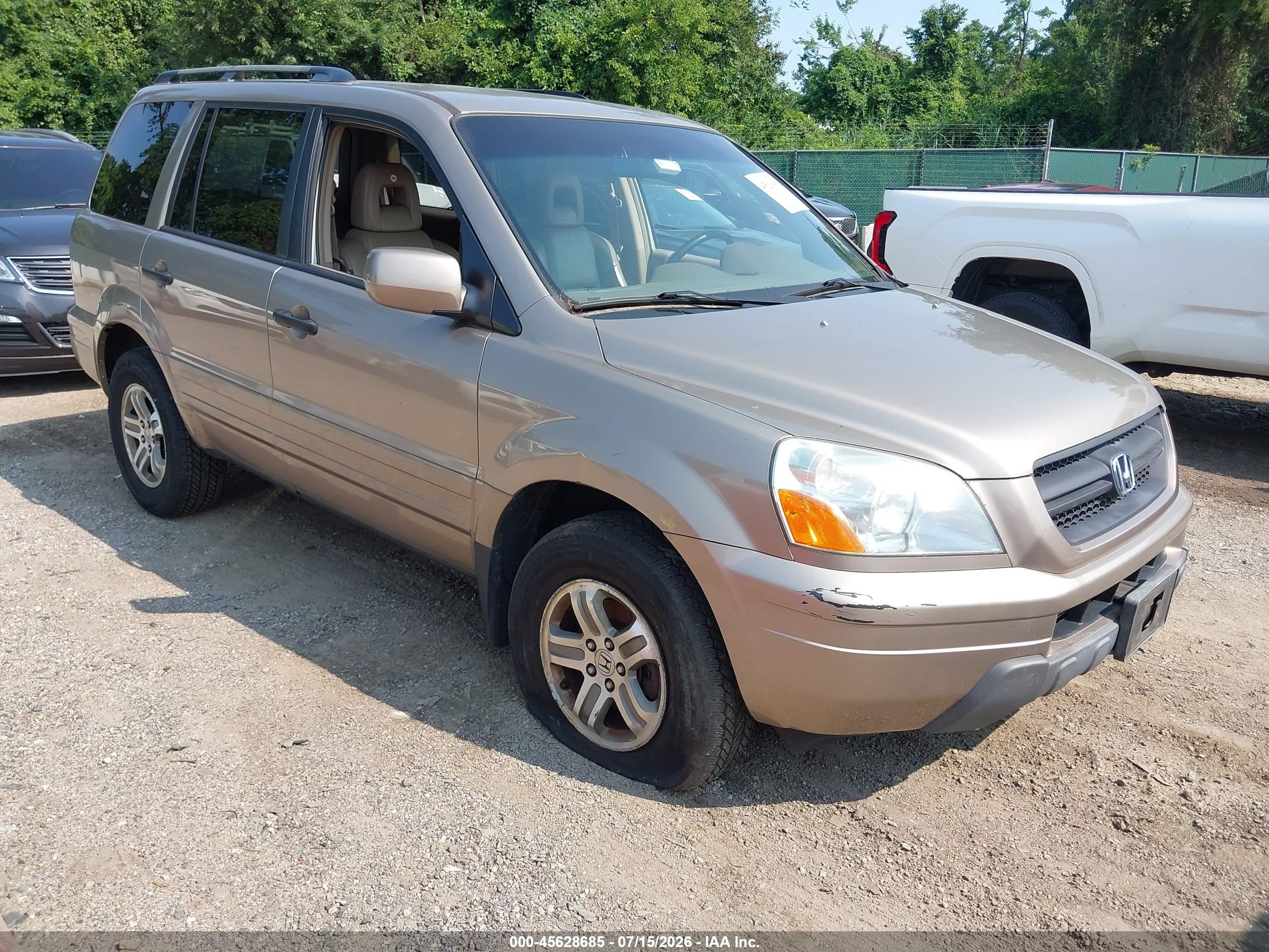 2004 Honda Pilot Ex-l Cream vin: 2HKYF18534H619904