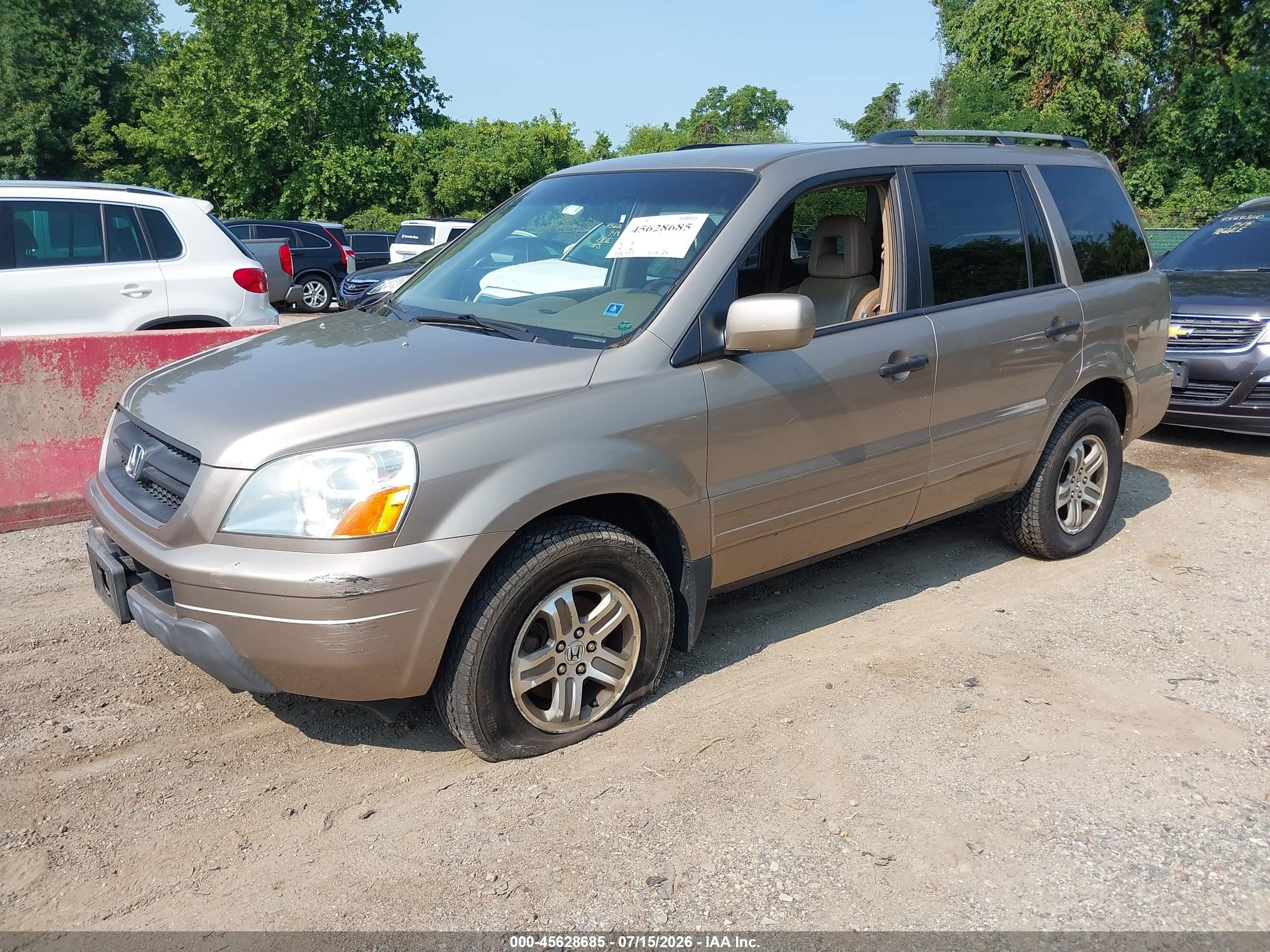 2004 Honda Pilot Ex-l Cream vin: 2HKYF18534H619904