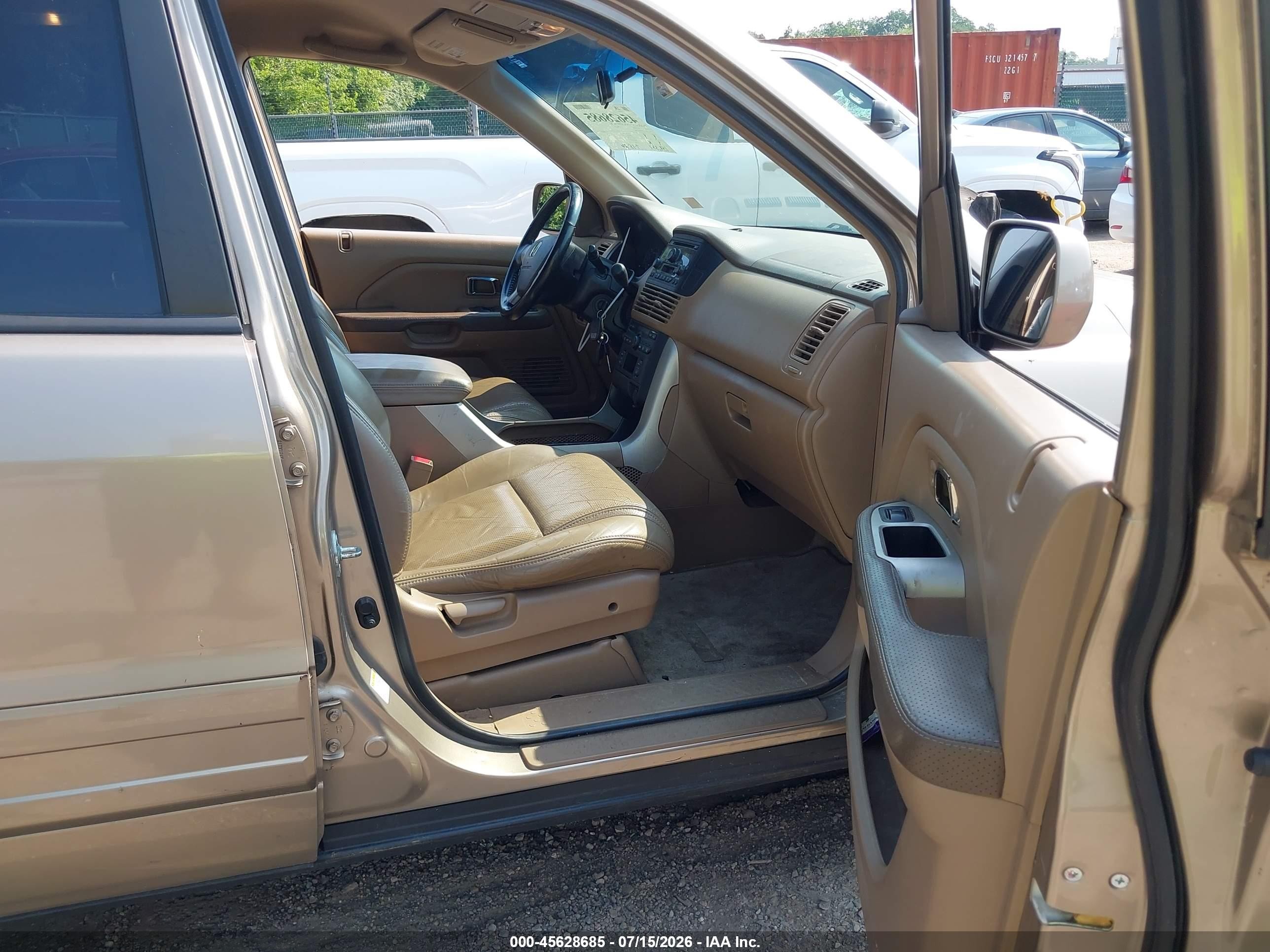 2004 Honda Pilot Ex-l Cream vin: 2HKYF18534H619904