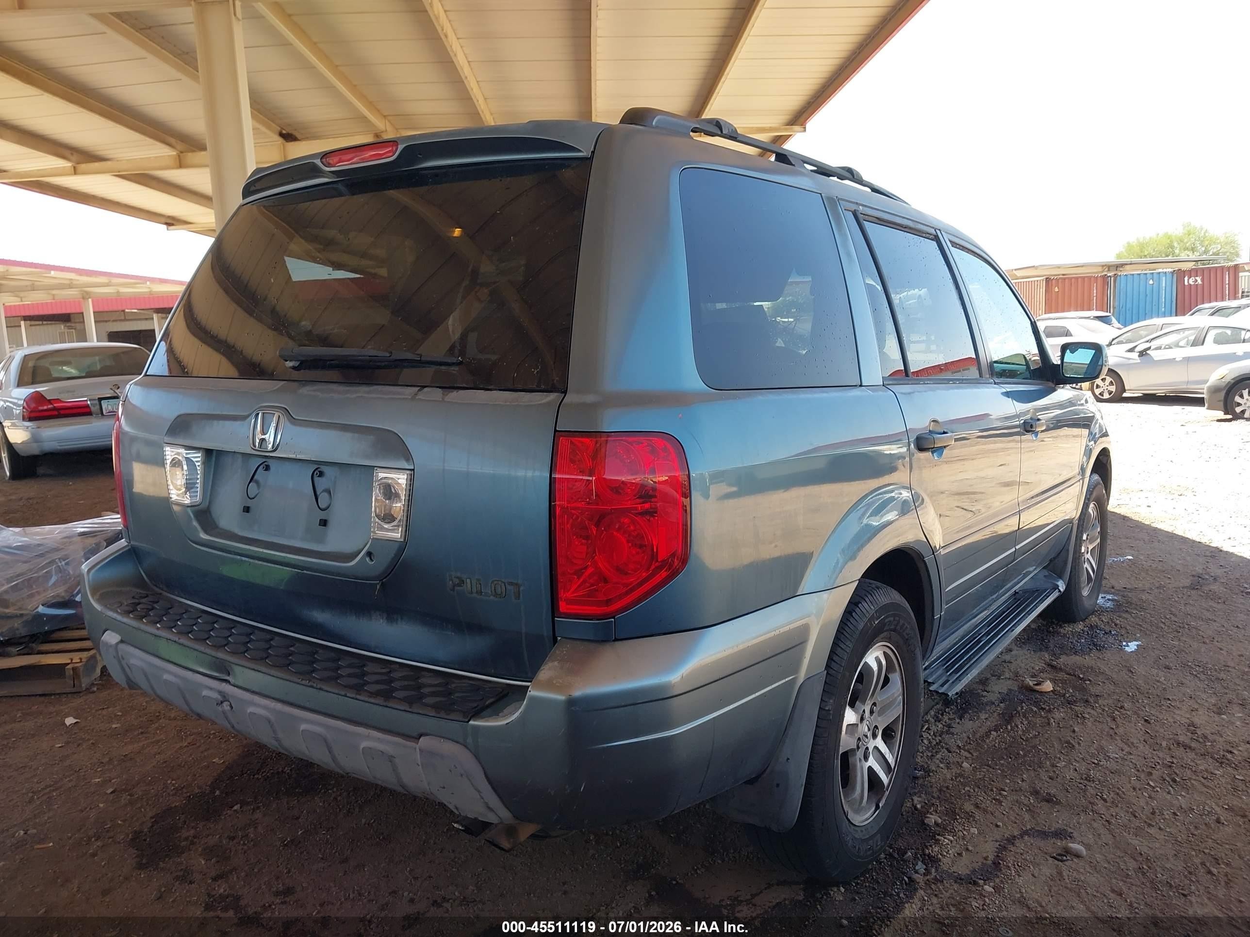 2005 Honda Pilot Ex-l Blue vin: 2HKYF18535H515222