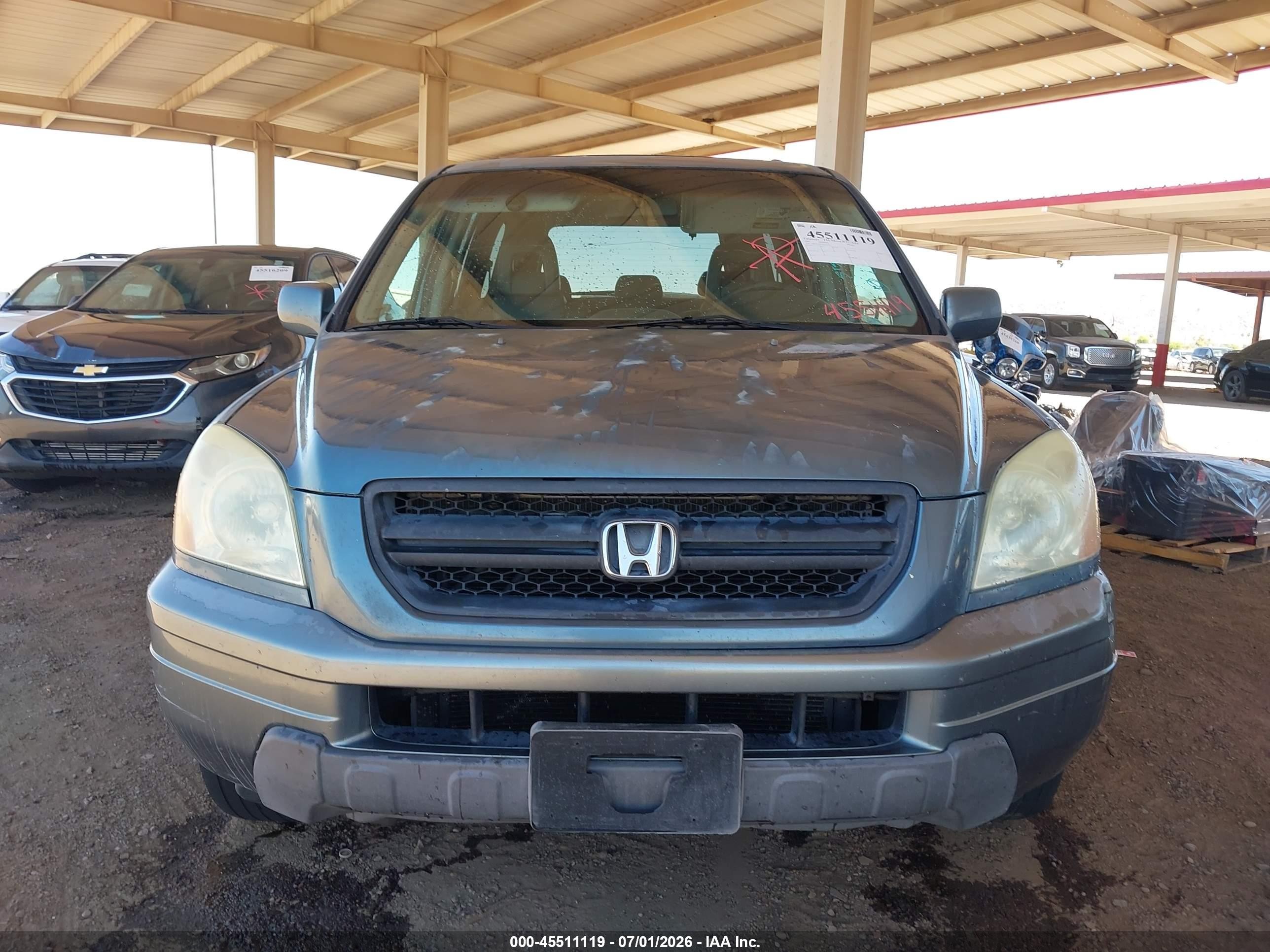 2005 Honda Pilot Ex-l Blue vin: 2HKYF18535H515222