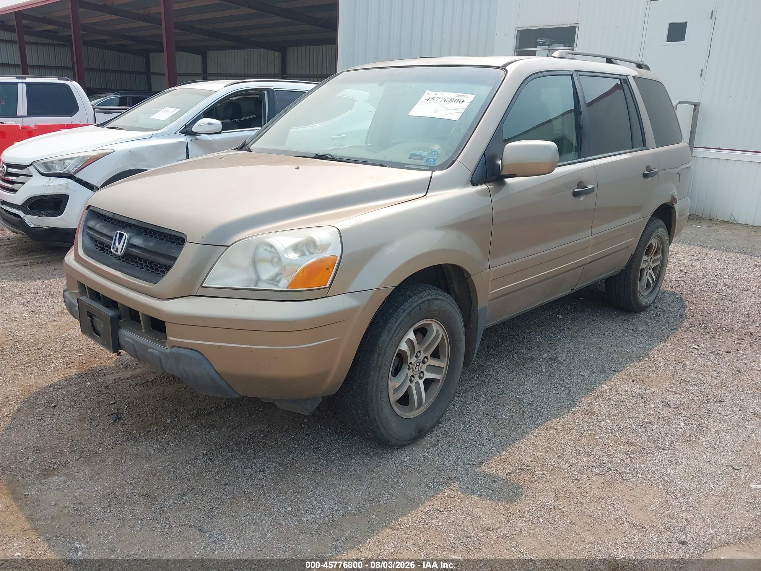 2005 Honda Pilot Ex-l Желто-коричневый vin: 2HKYF18535H521991