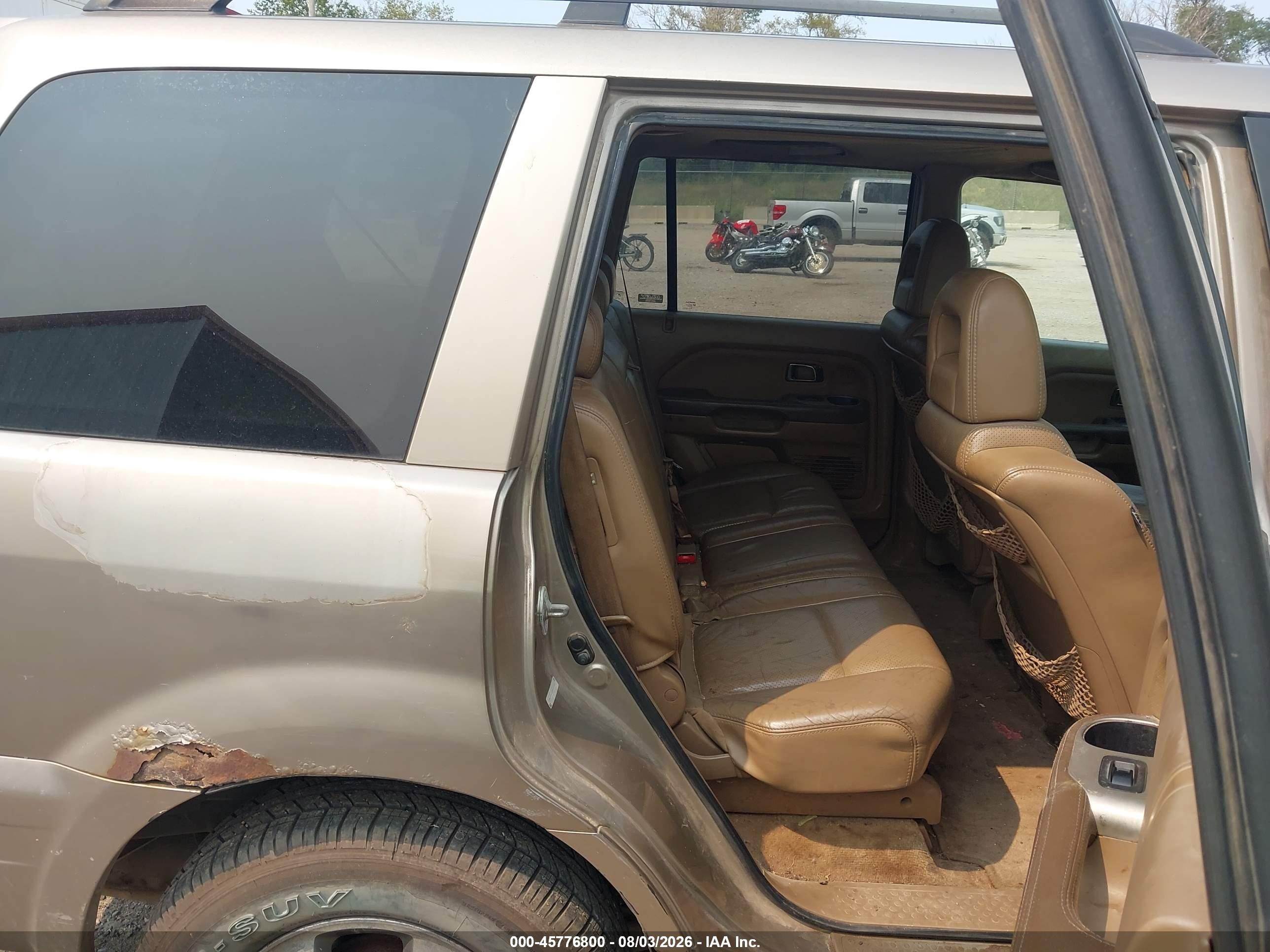 2005 Honda Pilot Ex-l Желто-коричневый vin: 2HKYF18535H521991