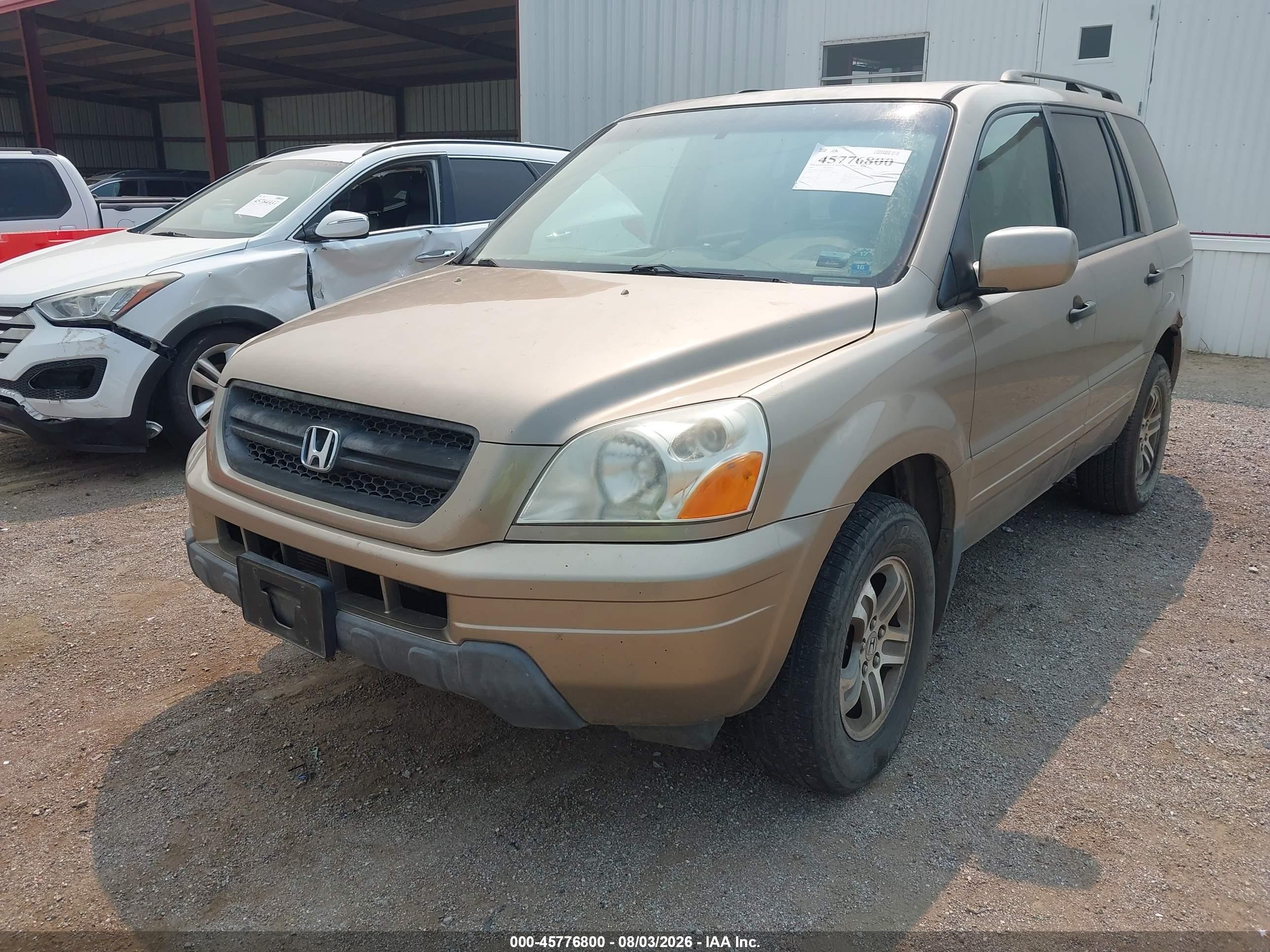 2005 Honda Pilot Ex-l Желто-коричневый vin: 2HKYF18535H521991