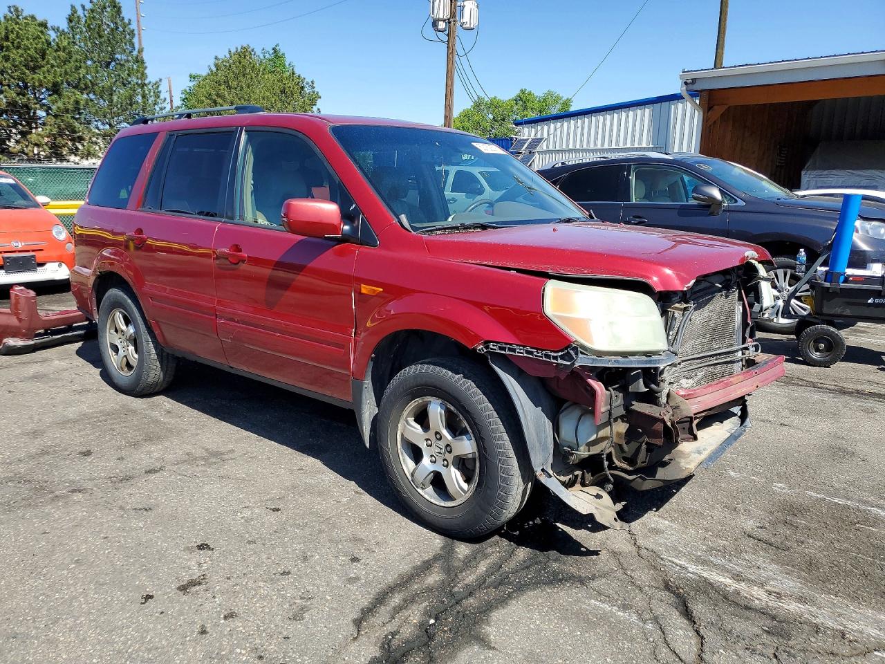 2006 Honda Pilot Ex Maroon vin: 2HKYF18536H502858