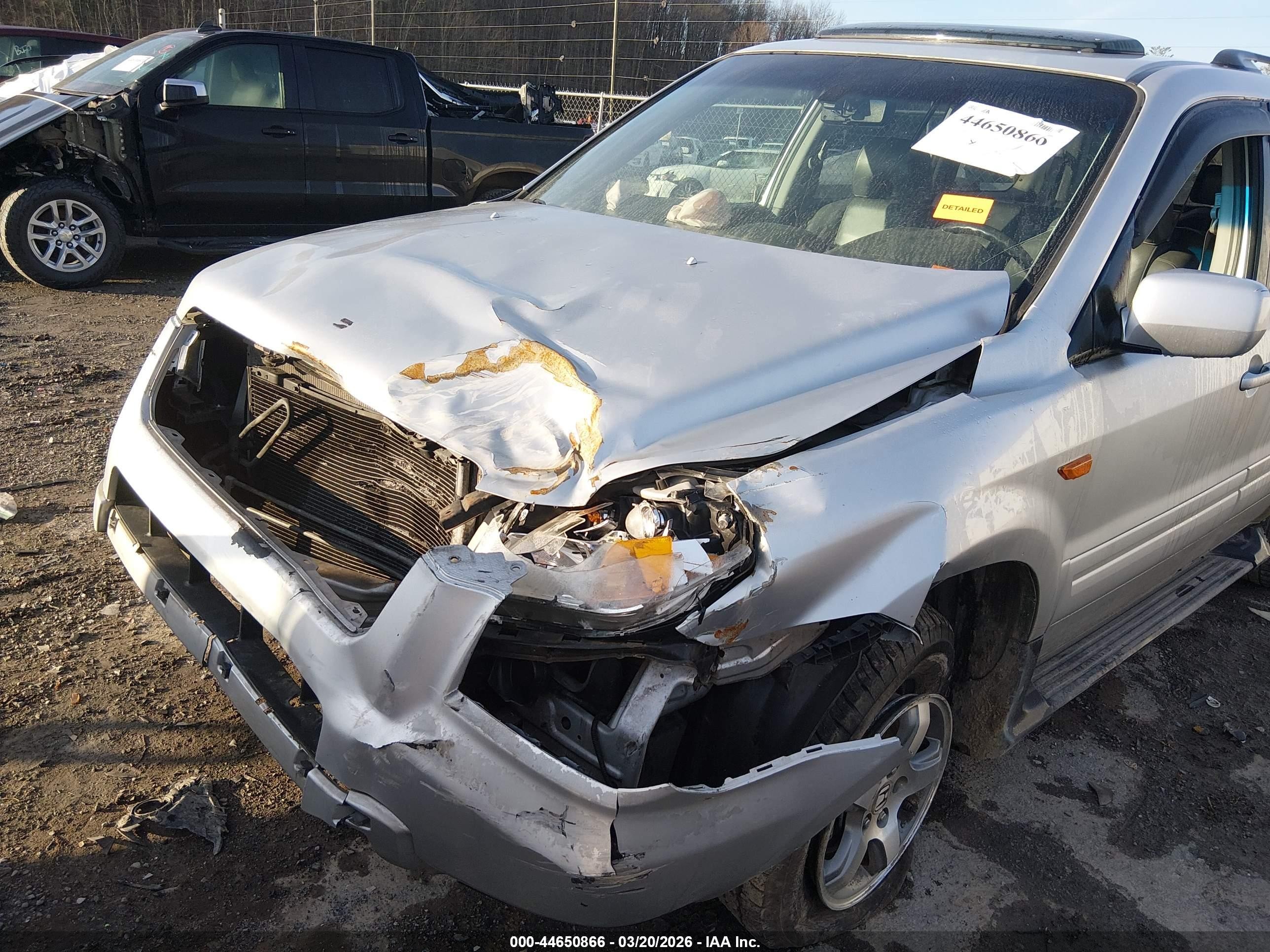 2006 Honda Pilot Ex-l Silver vin: 2HKYF18536H507655