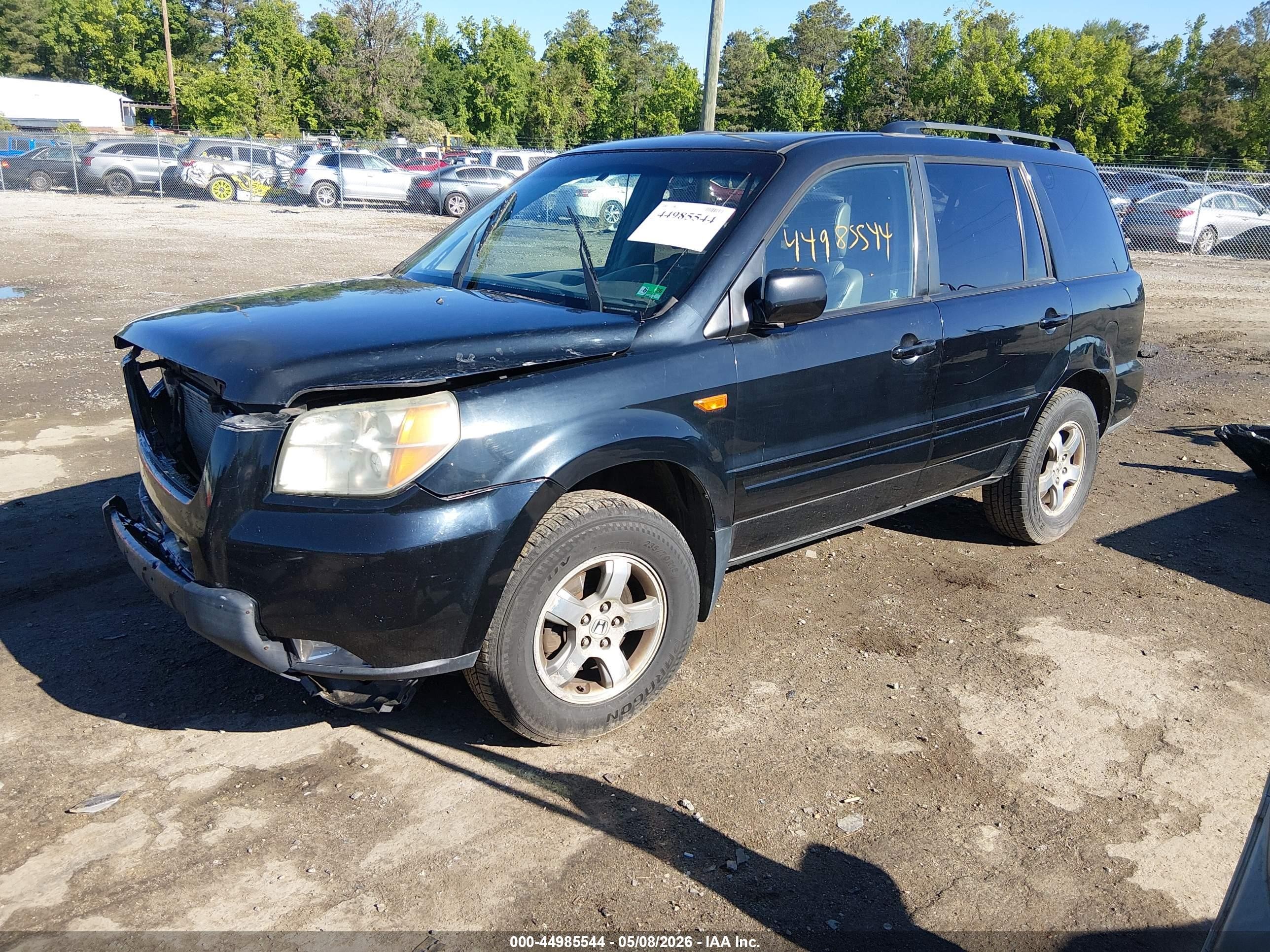 2006 Honda Pilot Ex-l Black vin: 2HKYF18536H549694