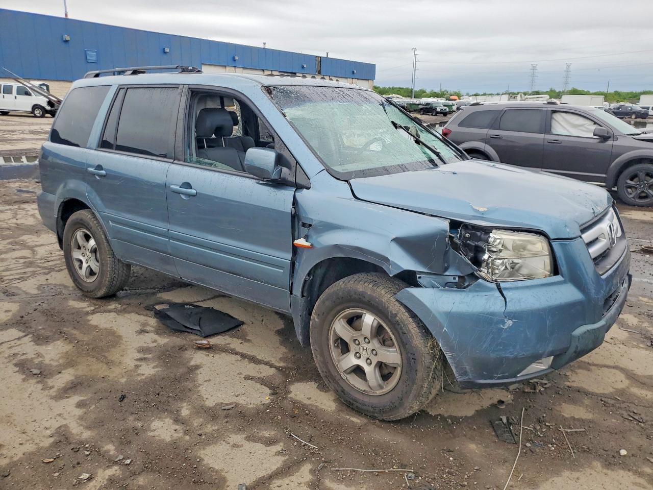 2007 Honda Pilot Exl Синий vin: 2HKYF18537H505695
