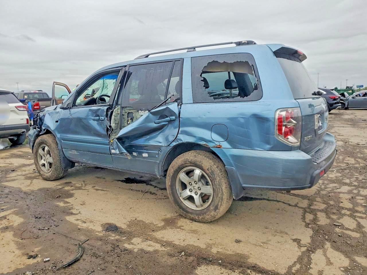 2007 Honda Pilot Exl Синий vin: 2HKYF18537H505695
