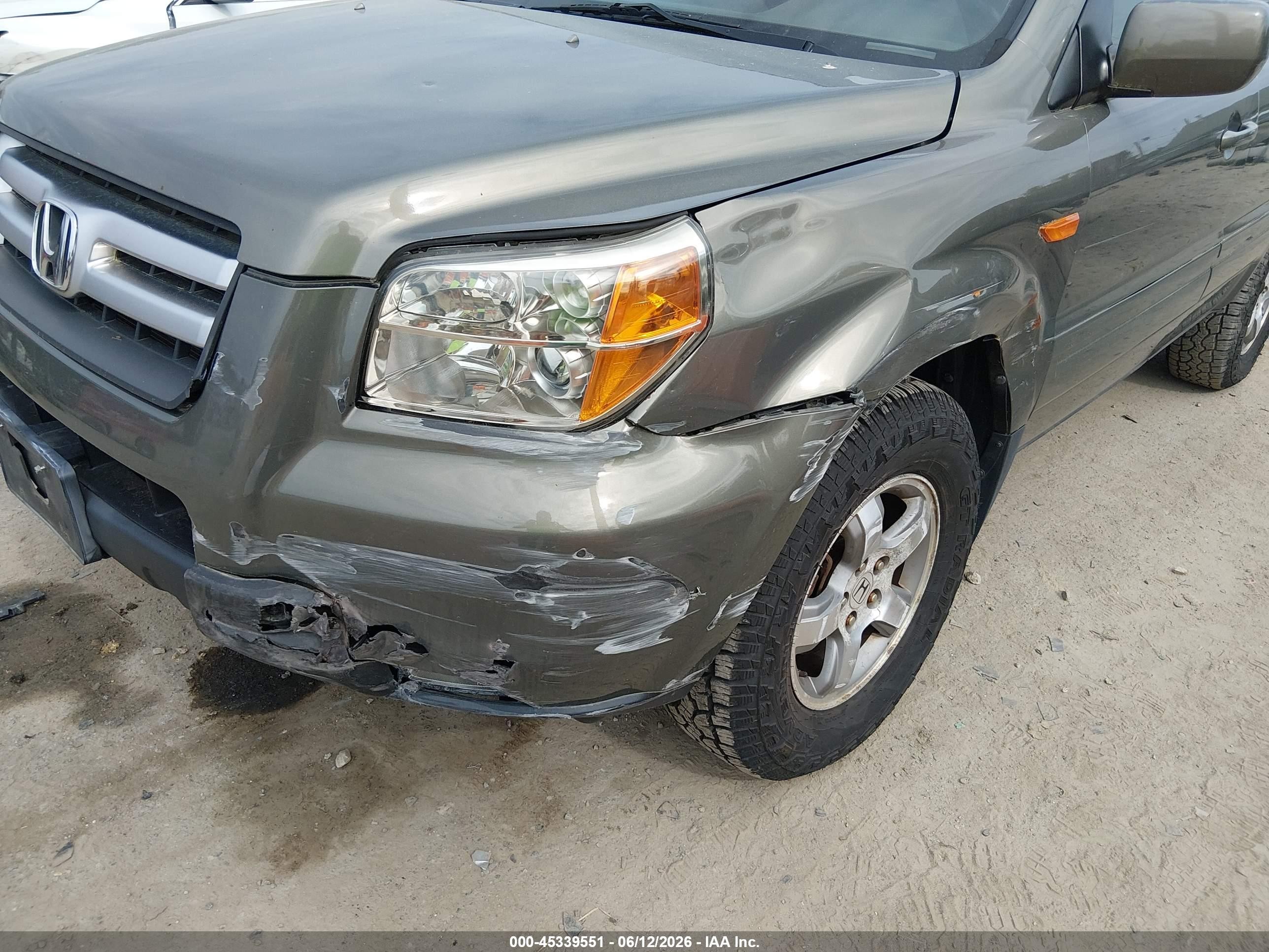 2007 Honda Pilot Ex-l Gray vin: 2HKYF18537H515658