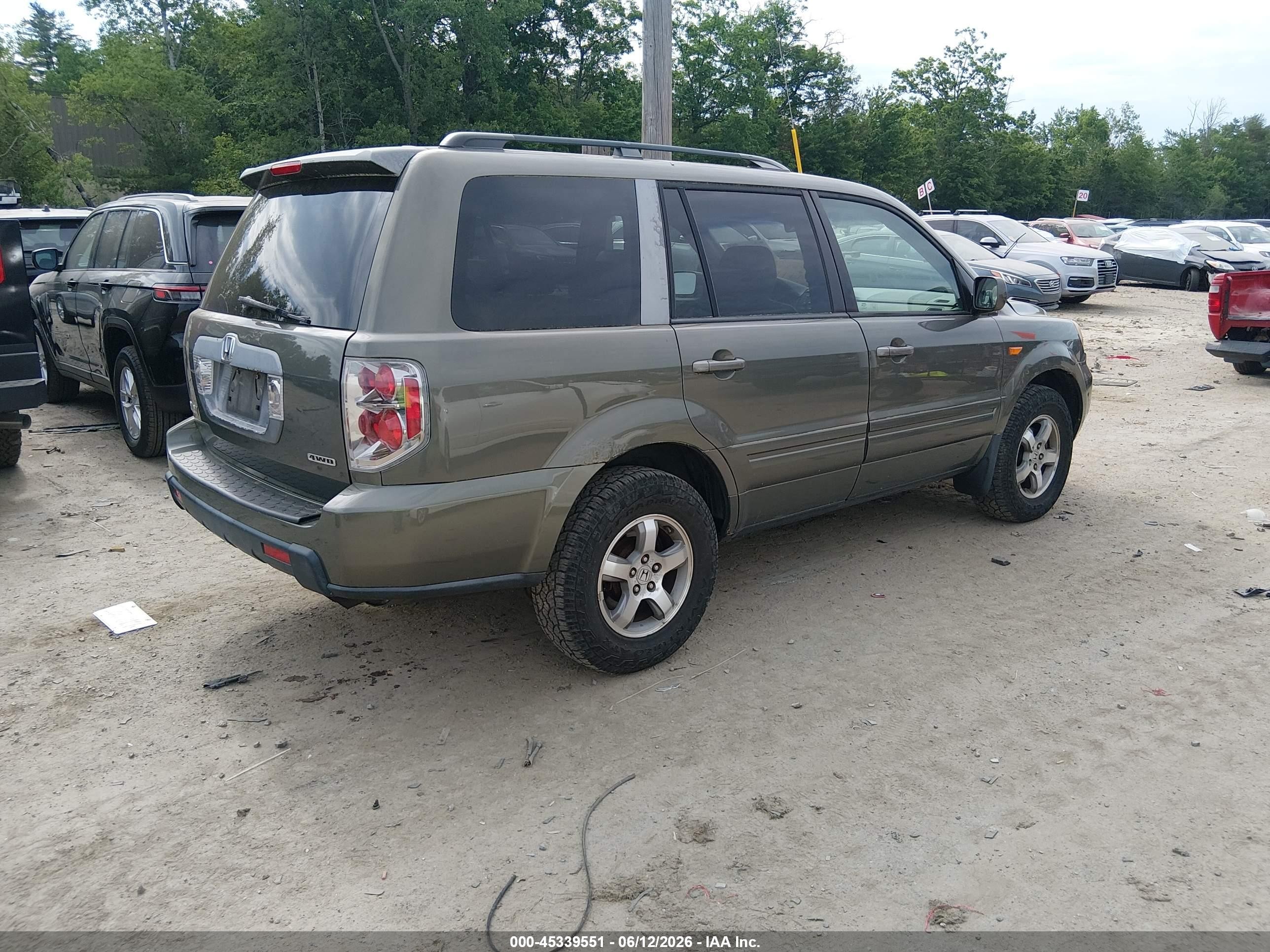 2007 Honda Pilot Ex-l Gray vin: 2HKYF18537H515658