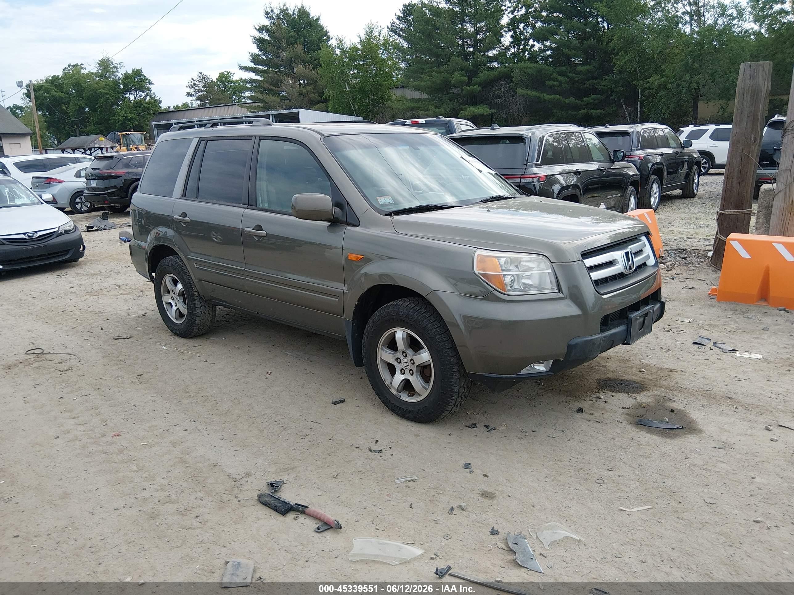2007 Honda Pilot Ex-l Gray vin: 2HKYF18537H515658