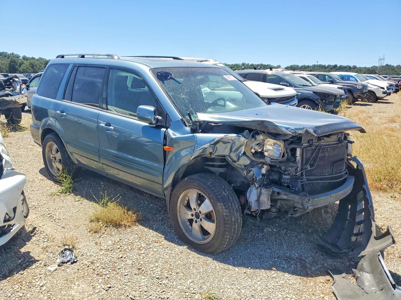2007 Honda Pilot Exl Blue vin: 2HKYF18537H517443
