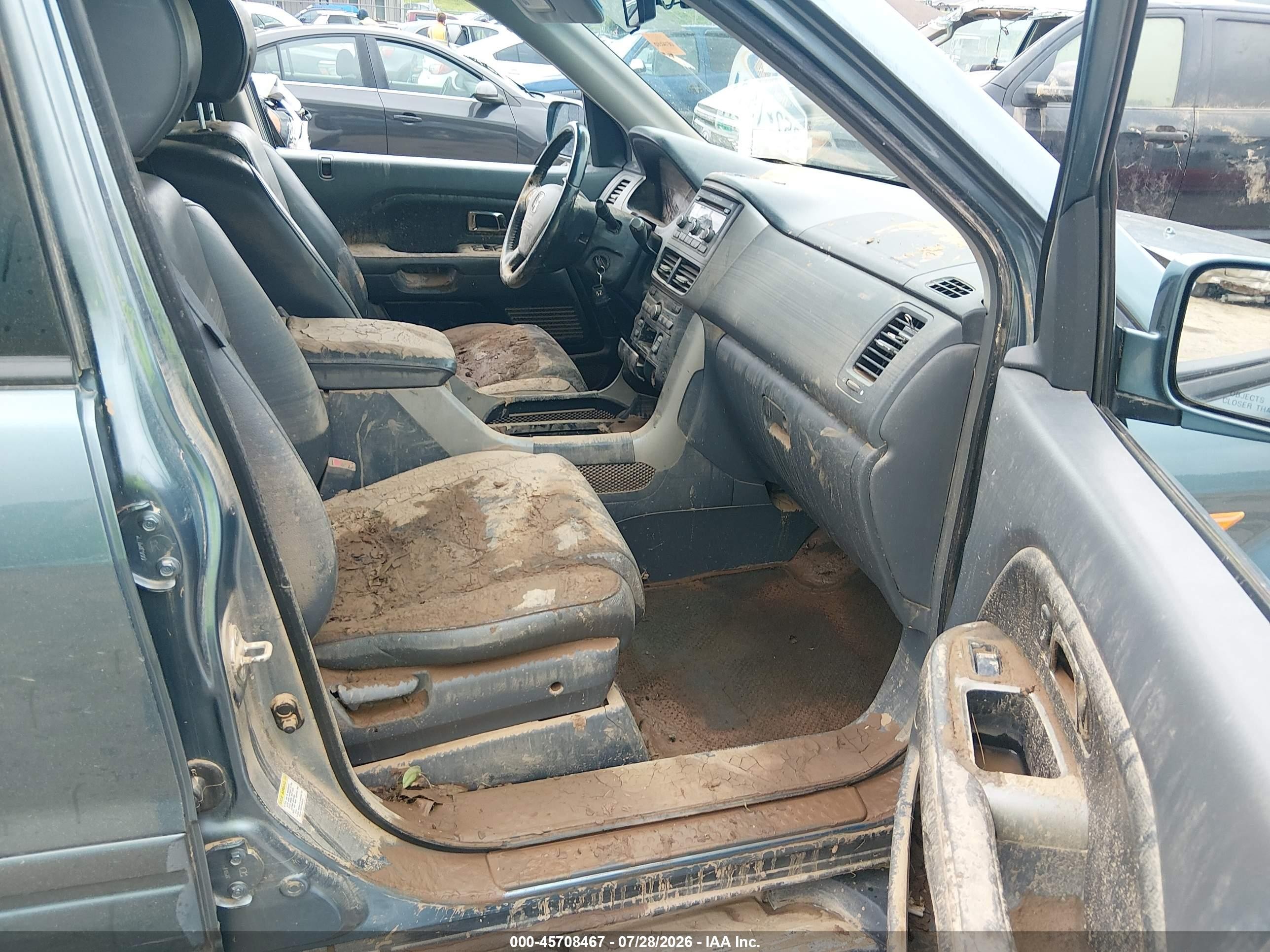 2007 Honda Pilot Ex-l Light Blue vin: 2HKYF18537H531326