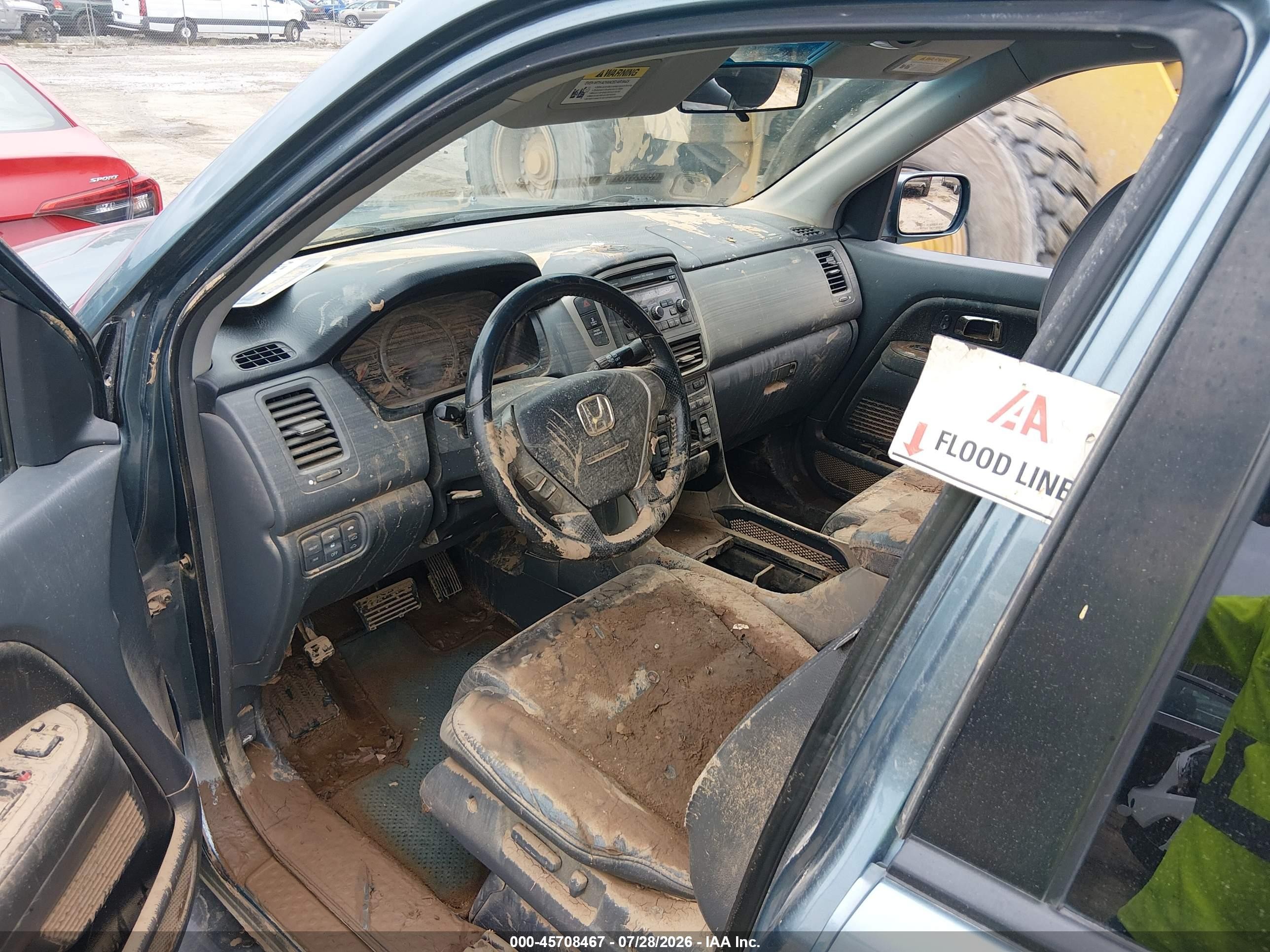 2007 Honda Pilot Ex-l Light Blue vin: 2HKYF18537H531326