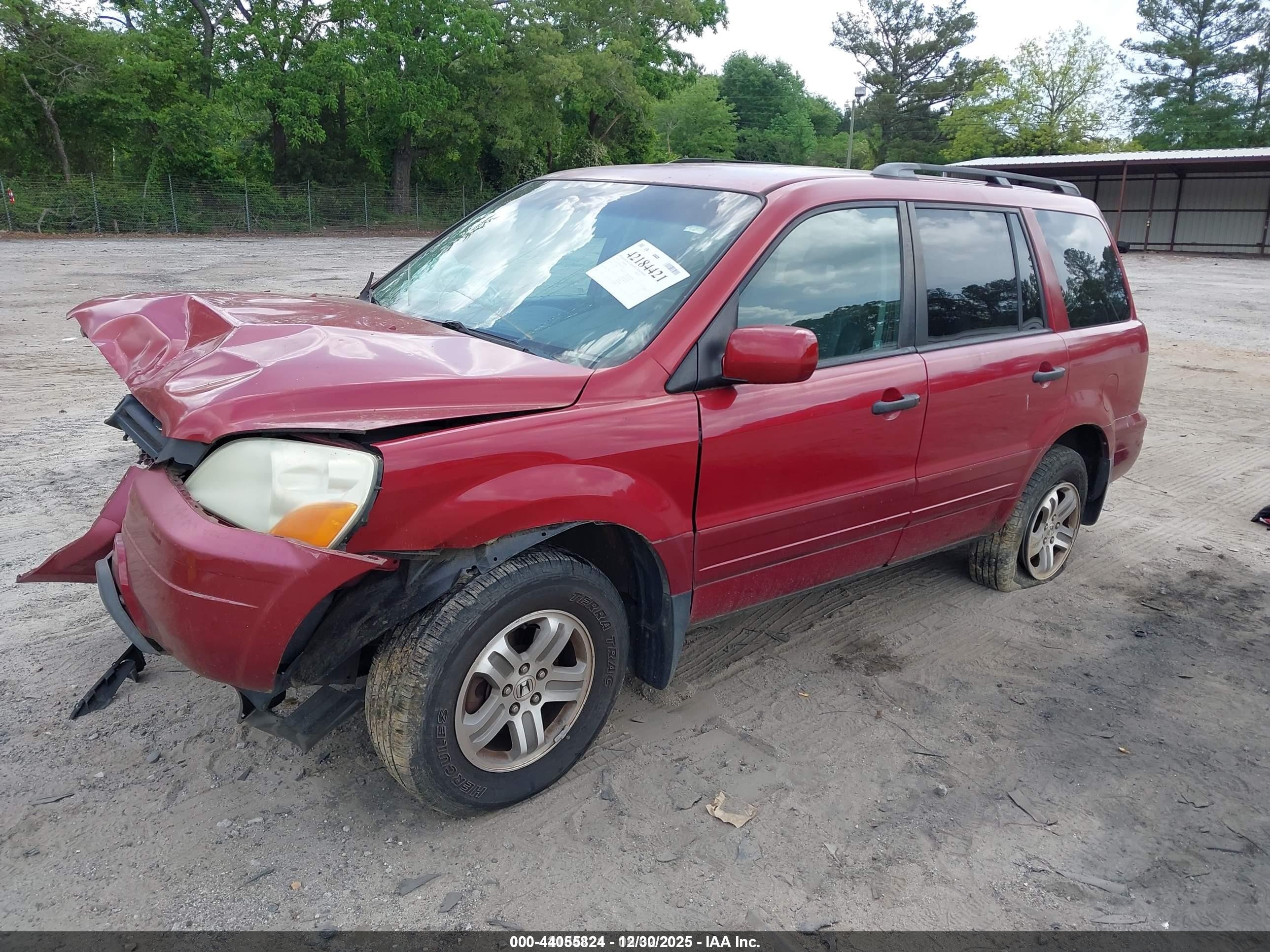 2003 Honda Pilot Ex-l Red vin: 2HKYF18543H593649