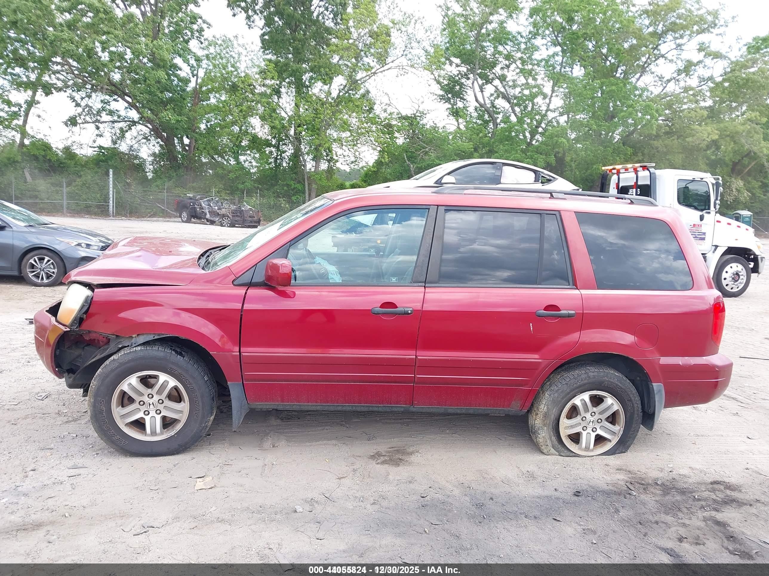 2003 Honda Pilot Ex-l Red vin: 2HKYF18543H593649