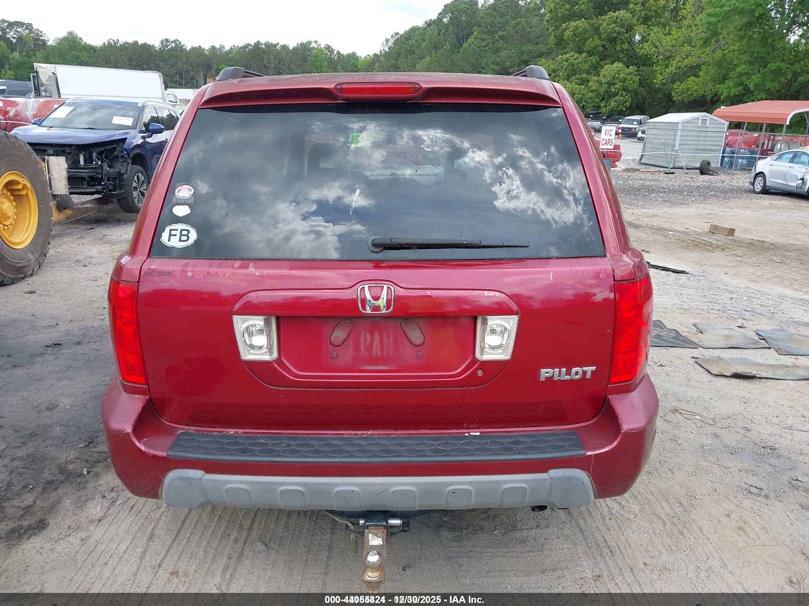 2003 Honda Pilot Ex-l Red vin: 2HKYF18543H593649