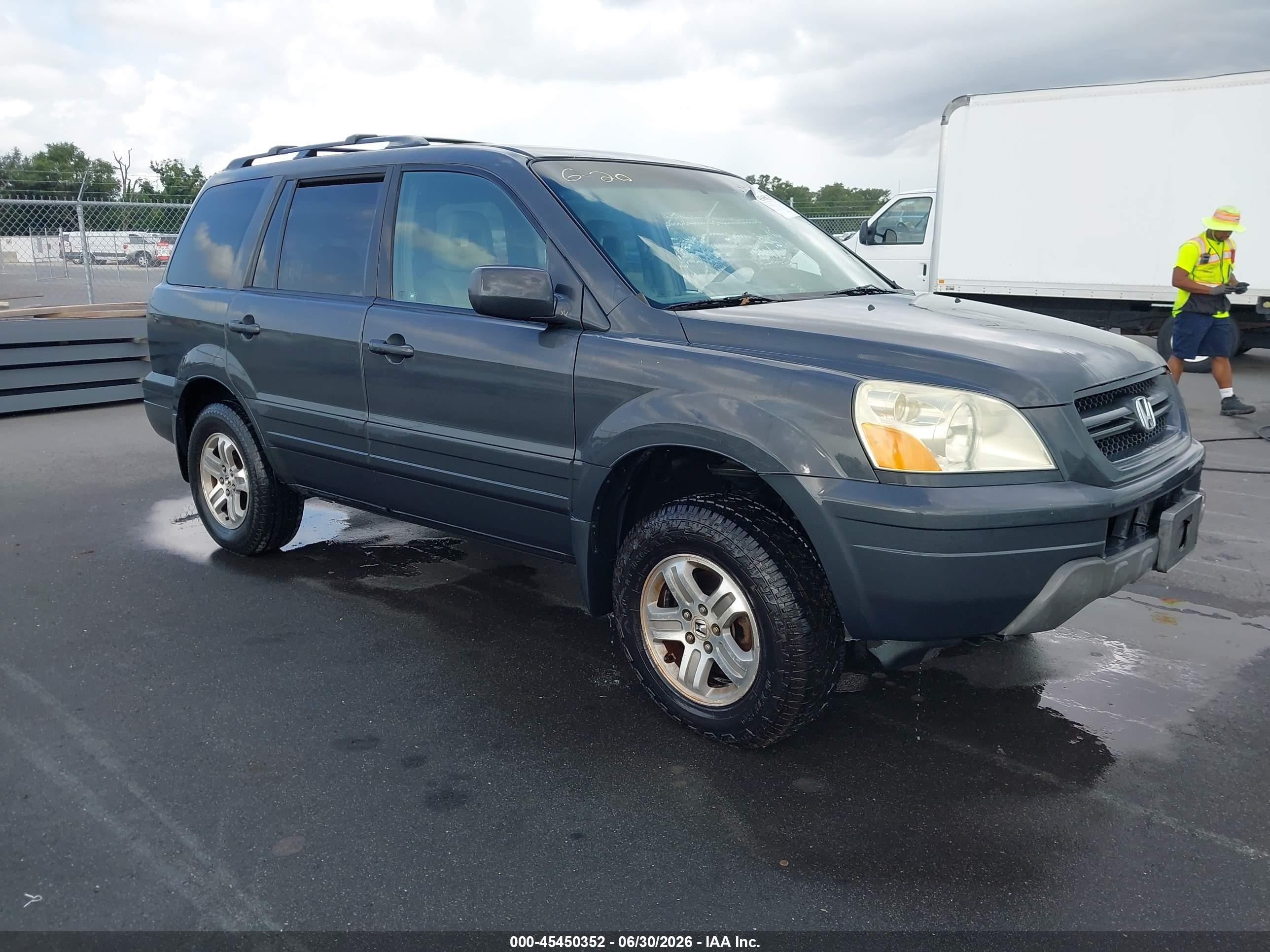 2003 Honda Pilot Ex-l Gray vin: 2HKYF18543H596860