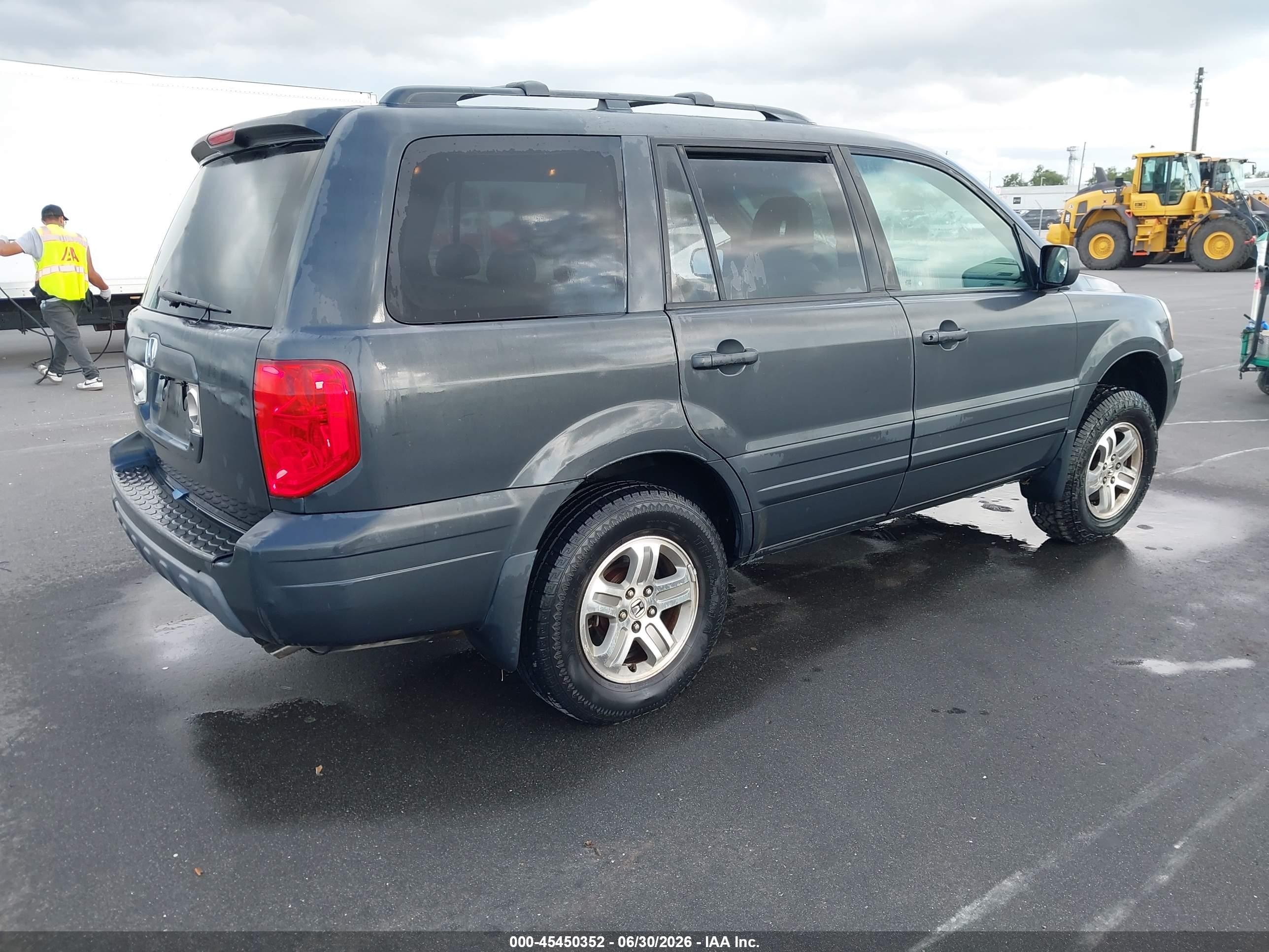 2003 Honda Pilot Ex-l Gray vin: 2HKYF18543H596860