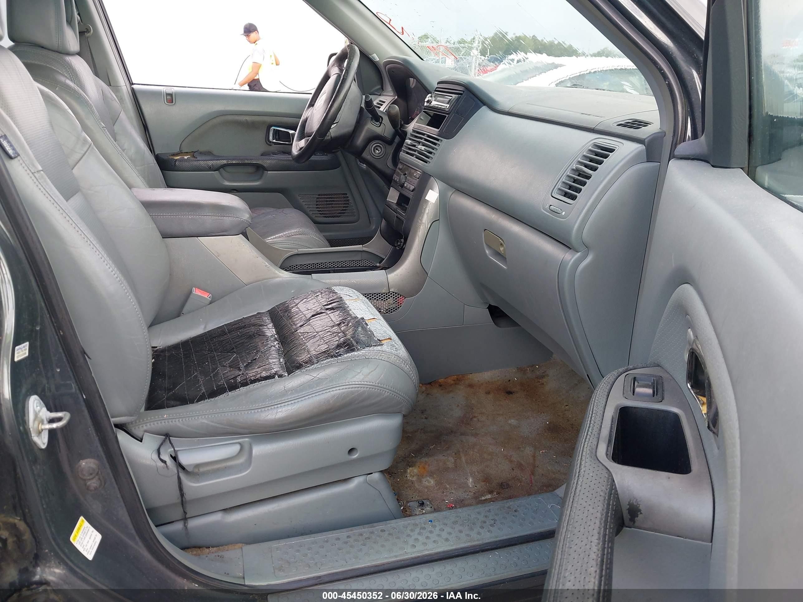 2003 Honda Pilot Ex-l Gray vin: 2HKYF18543H596860