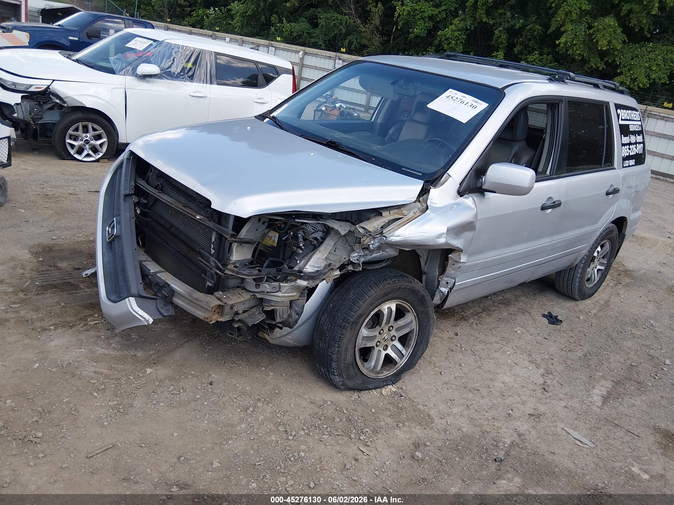 2003 Honda Pilot Ex-l Silver vin: 2HKYF18543H605573