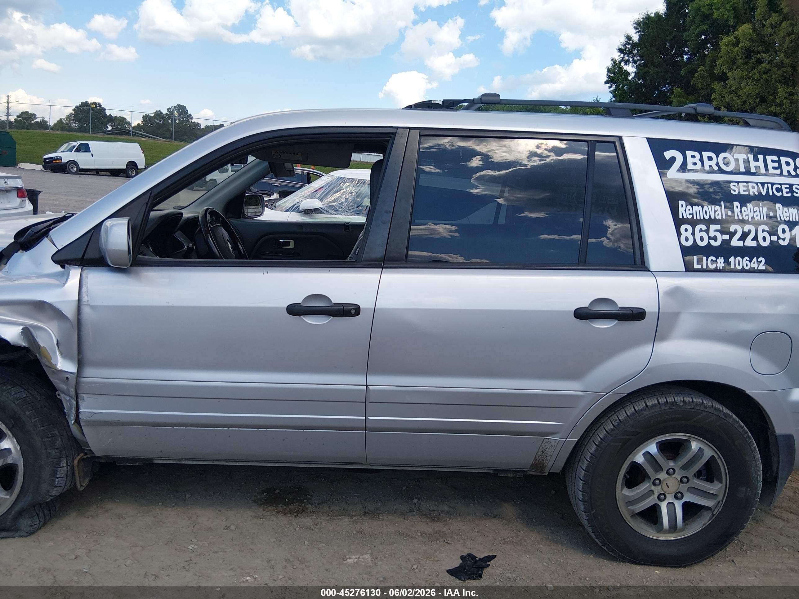 2003 Honda Pilot Ex-l Silver vin: 2HKYF18543H605573