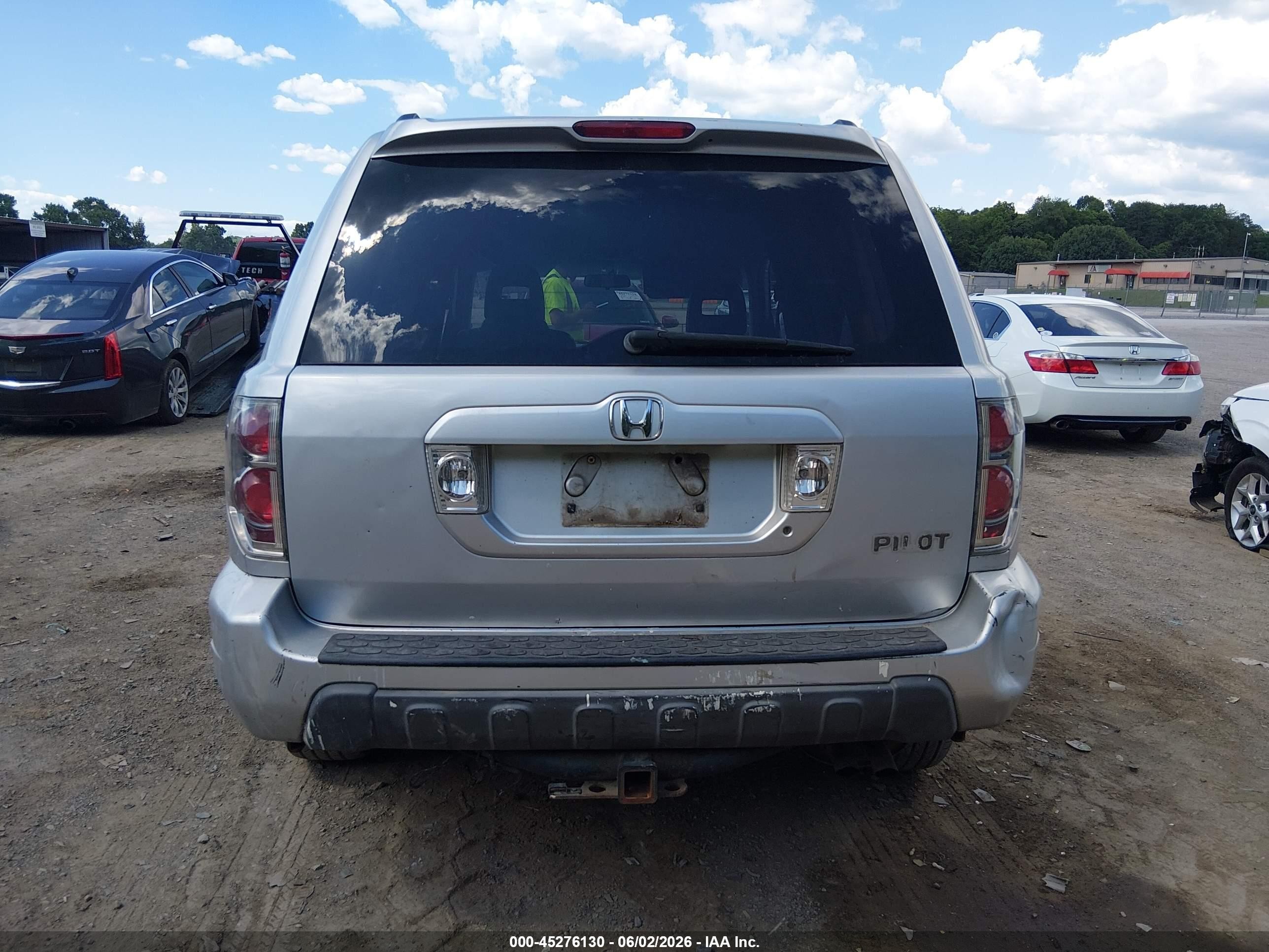 2003 Honda Pilot Ex-l Silver vin: 2HKYF18543H605573