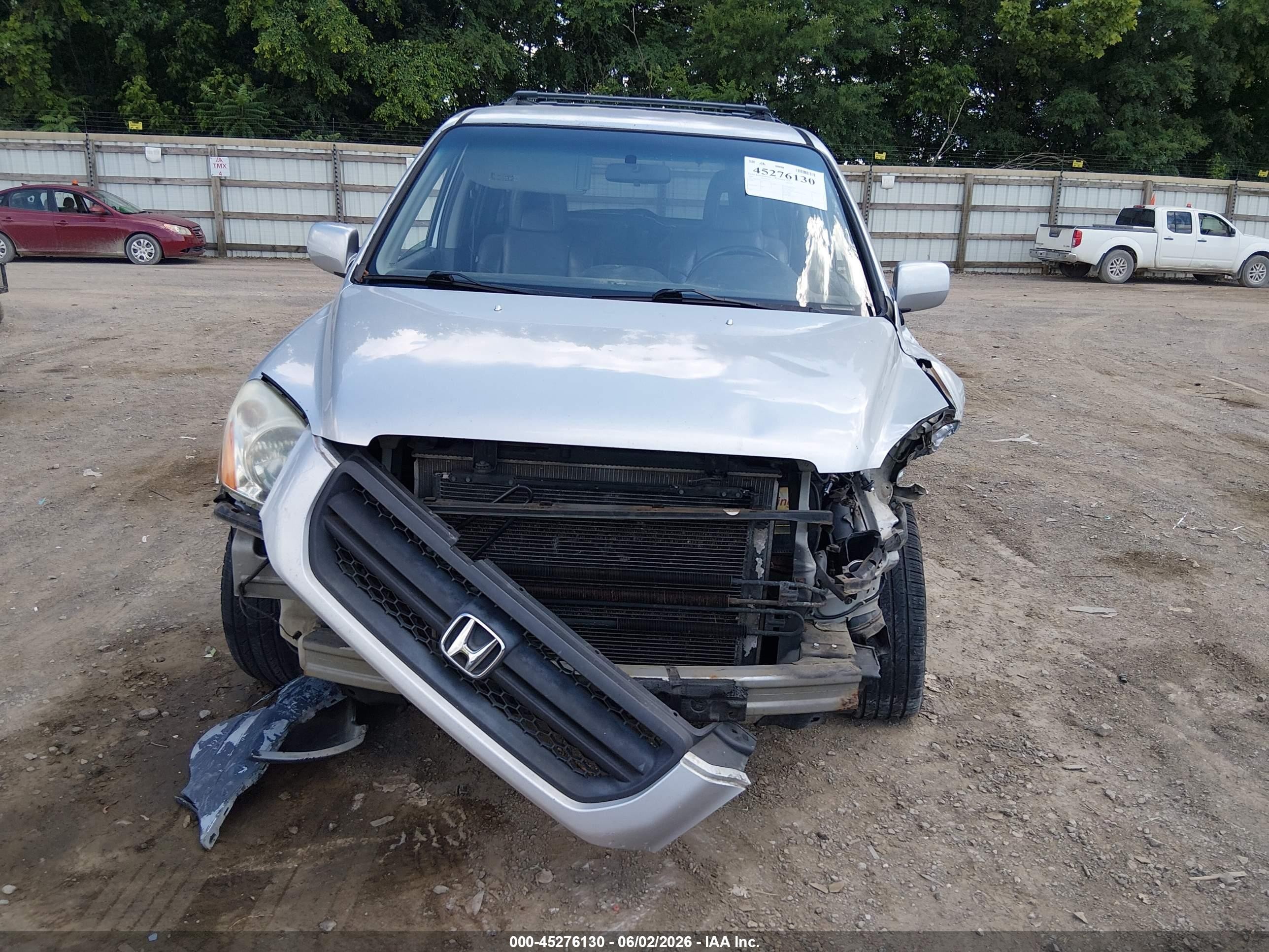 2003 Honda Pilot Ex-l Silver vin: 2HKYF18543H605573