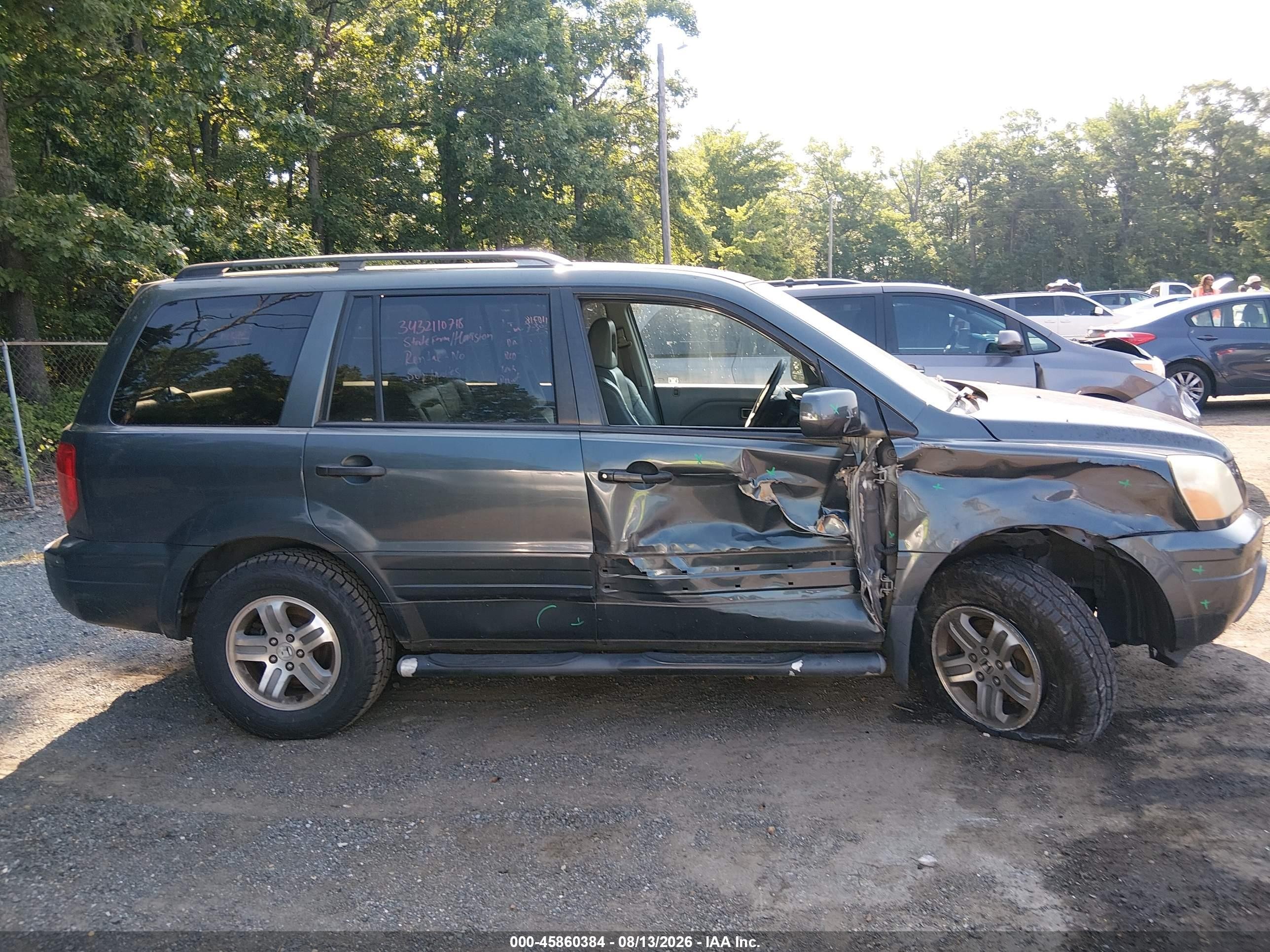 2003 Honda Pilot Ex-l Gray vin: 2HKYF18543H619568