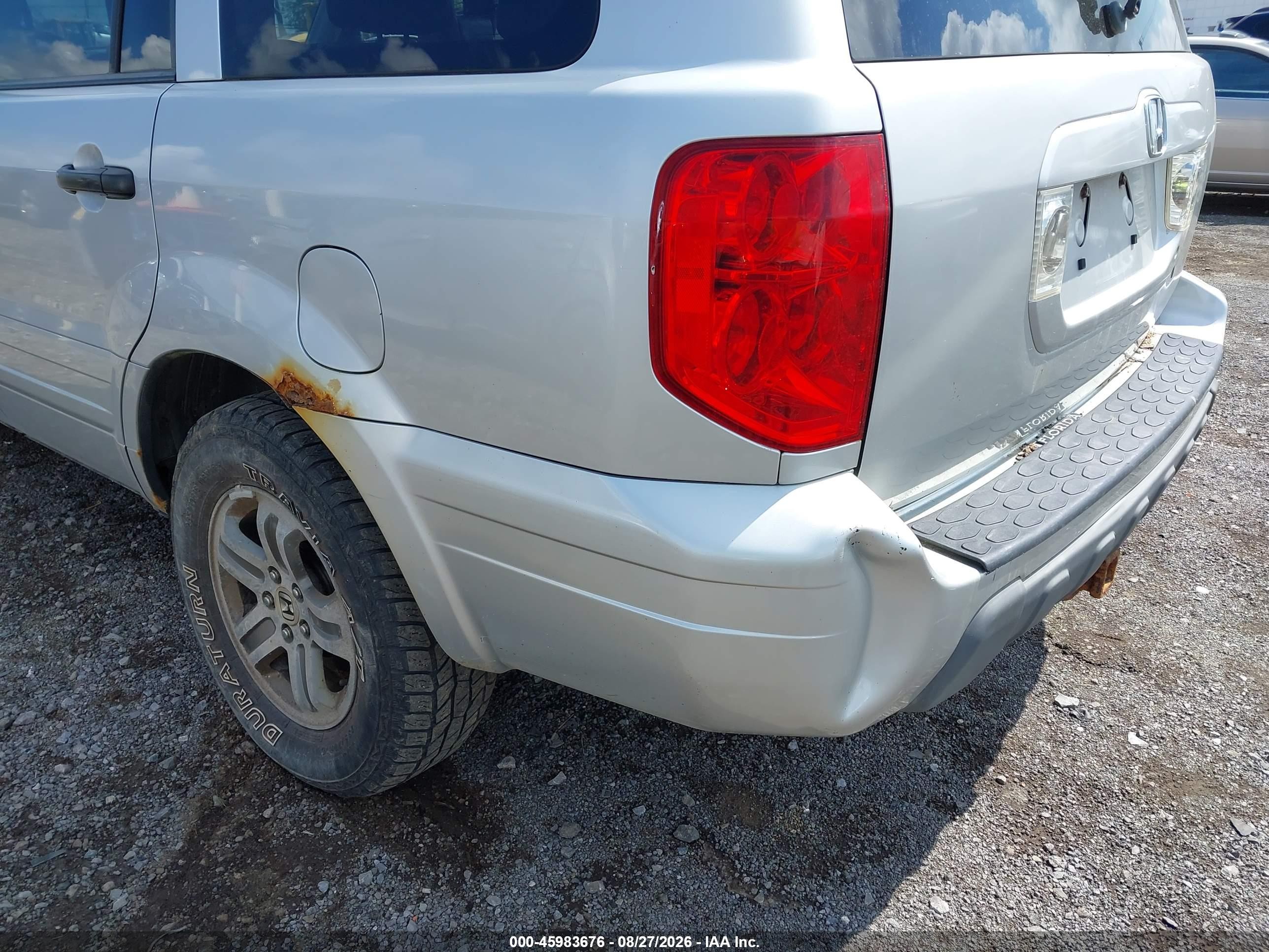 2004 Honda Pilot Ex-l Silver vin: 2HKYF18544H505927