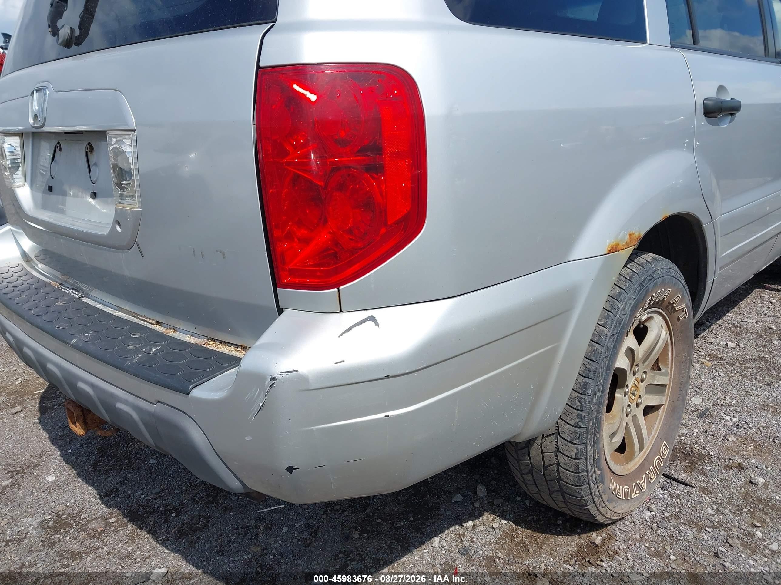 2004 Honda Pilot Ex-l Silver vin: 2HKYF18544H505927