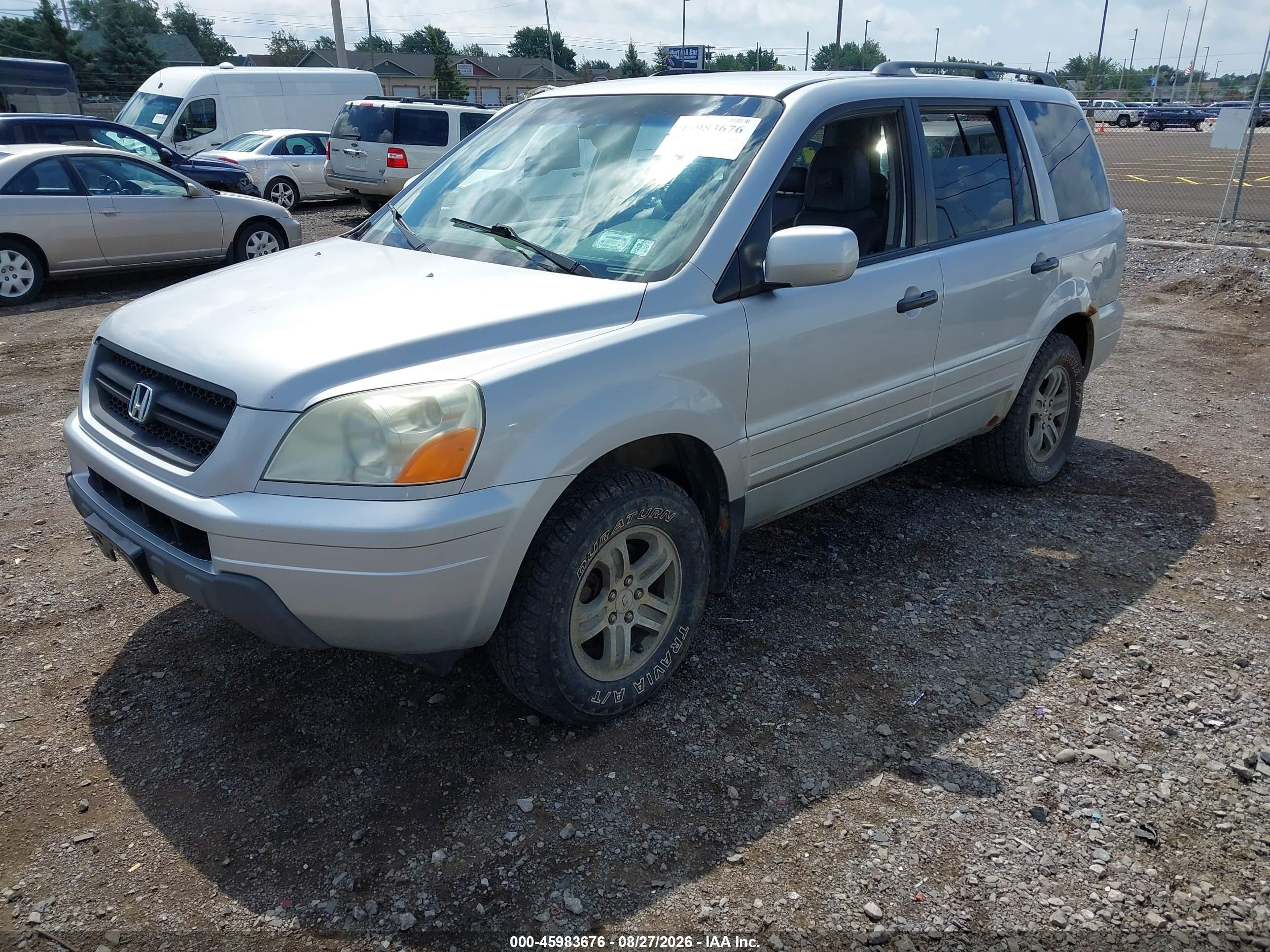 2004 Honda Pilot Ex-l Silver vin: 2HKYF18544H505927
