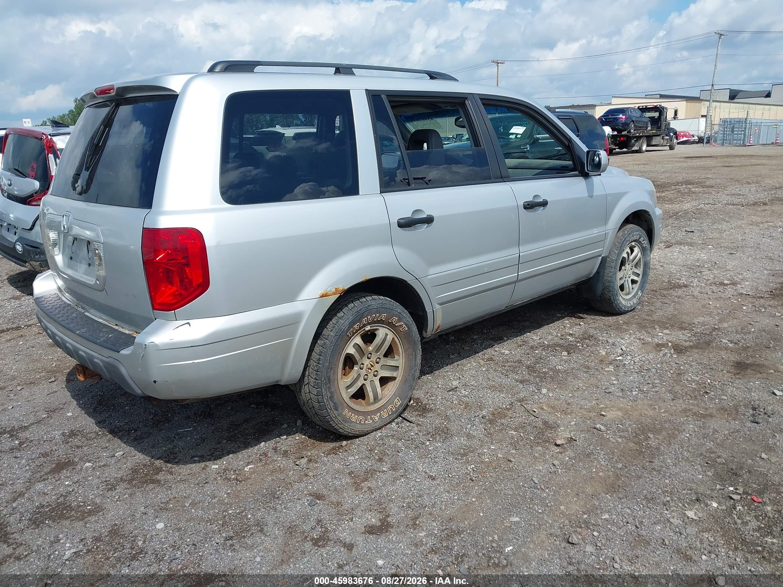 2004 Honda Pilot Ex-l Silver vin: 2HKYF18544H505927