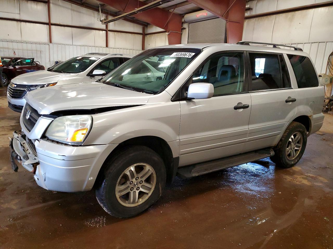 2004 Honda Pilot Exl Silver vin: 2HKYF18544H506883