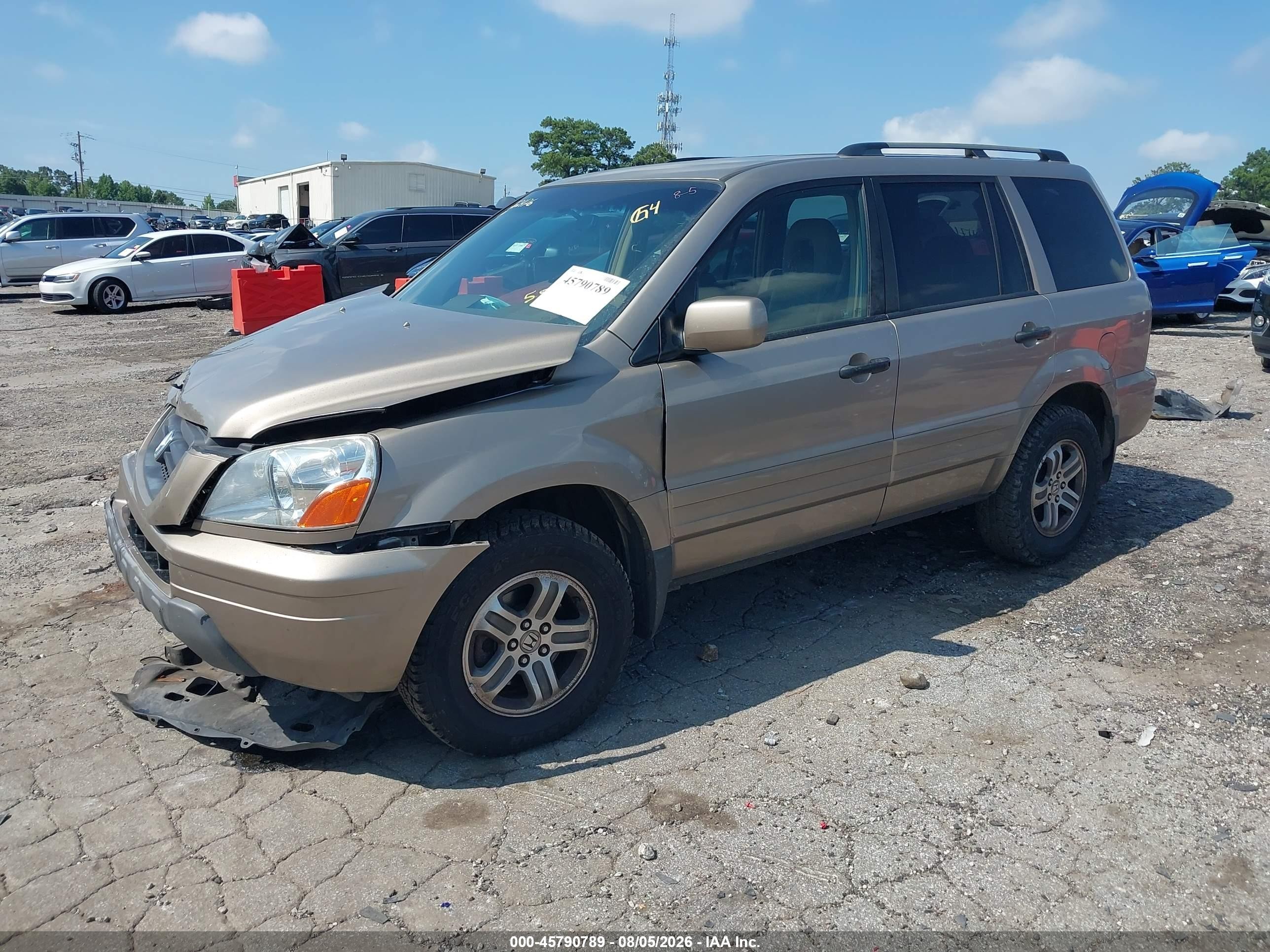 2004 Honda Pilot Ex-l Желто-коричневый vin: 2HKYF18544H559017