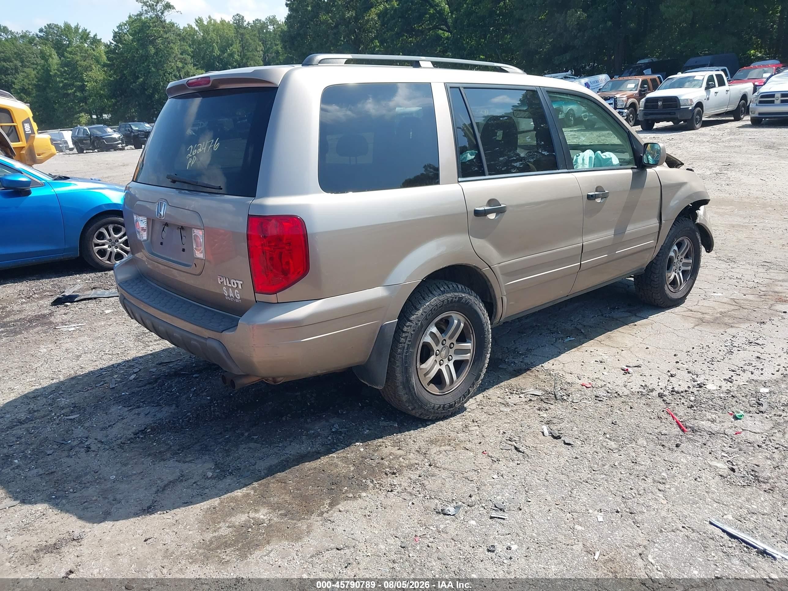 2004 Honda Pilot Ex-l Желто-коричневый vin: 2HKYF18544H559017