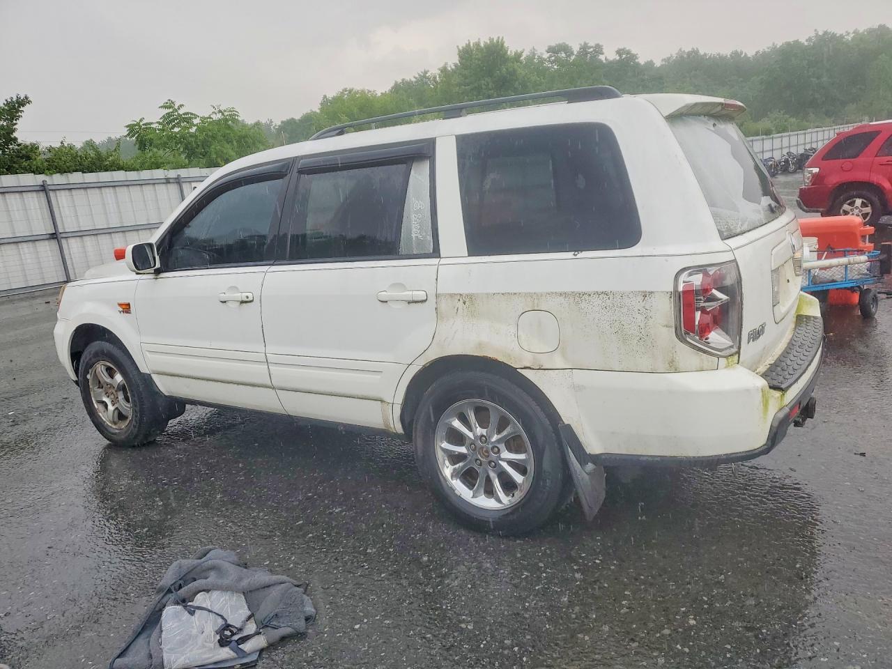2006 Honda Pilot Ex White vin: 2HKYF18546H538168