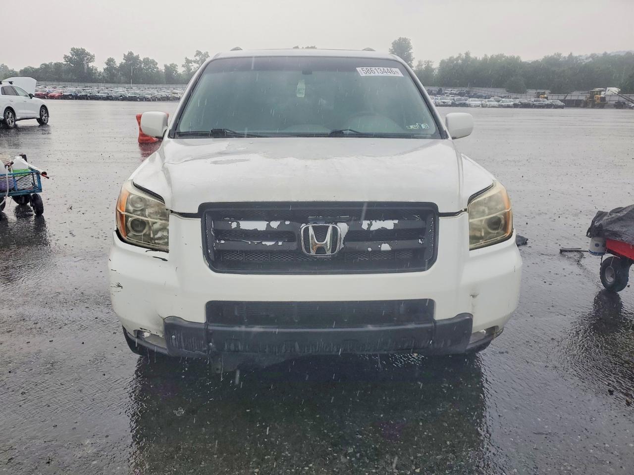 2006 Honda Pilot Ex White vin: 2HKYF18546H538168