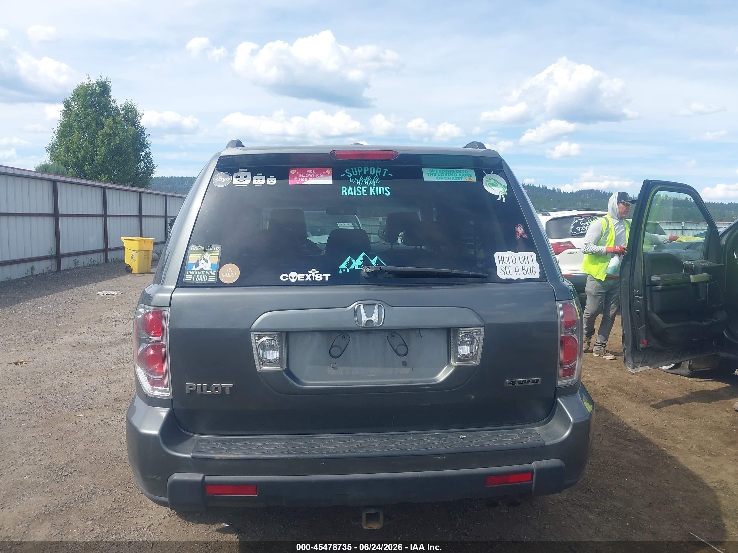 2007 Honda Pilot Ex-l Gray vin: 2HKYF18547H508962