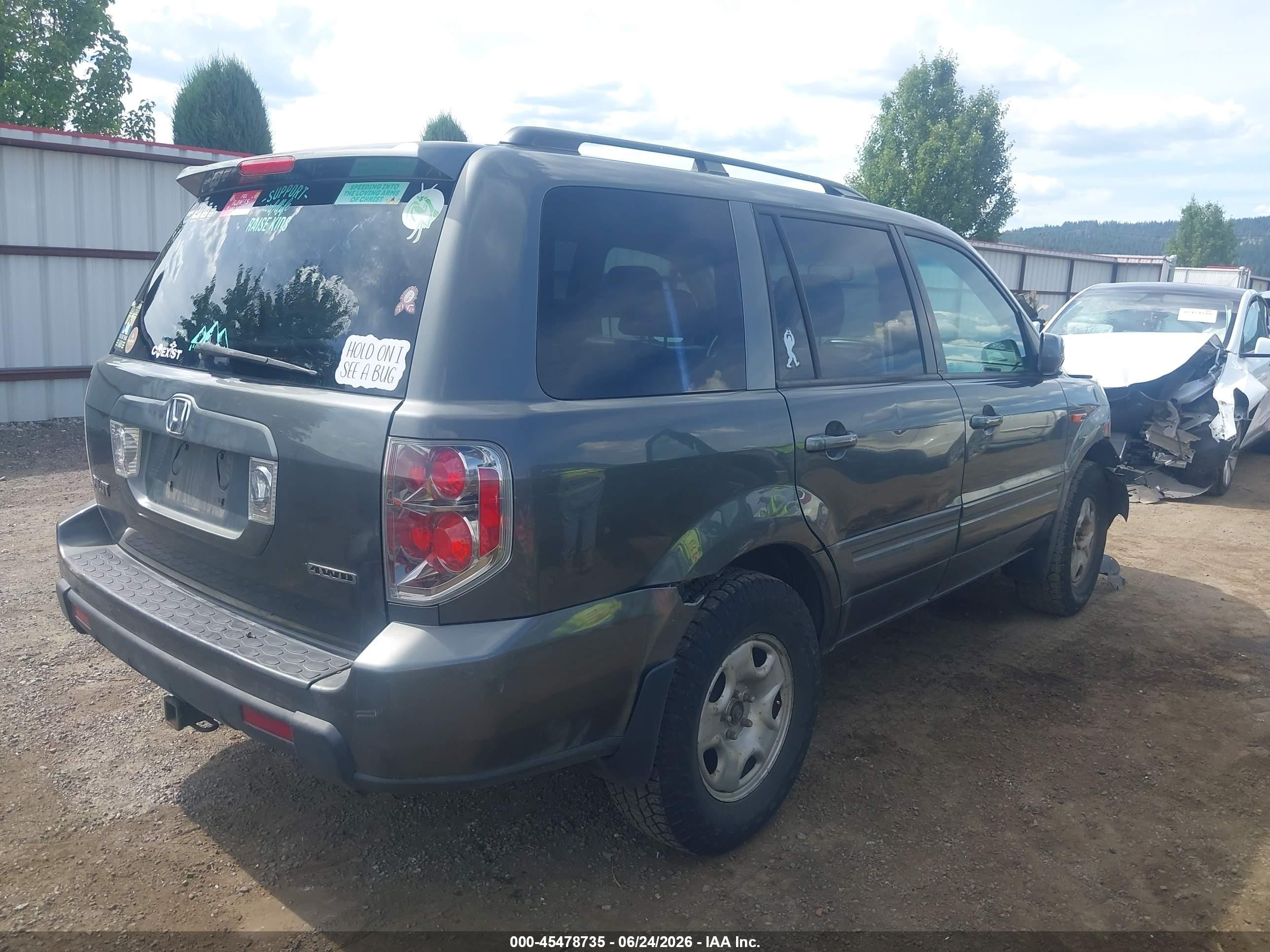 2007 Honda Pilot Ex-l Gray vin: 2HKYF18547H508962