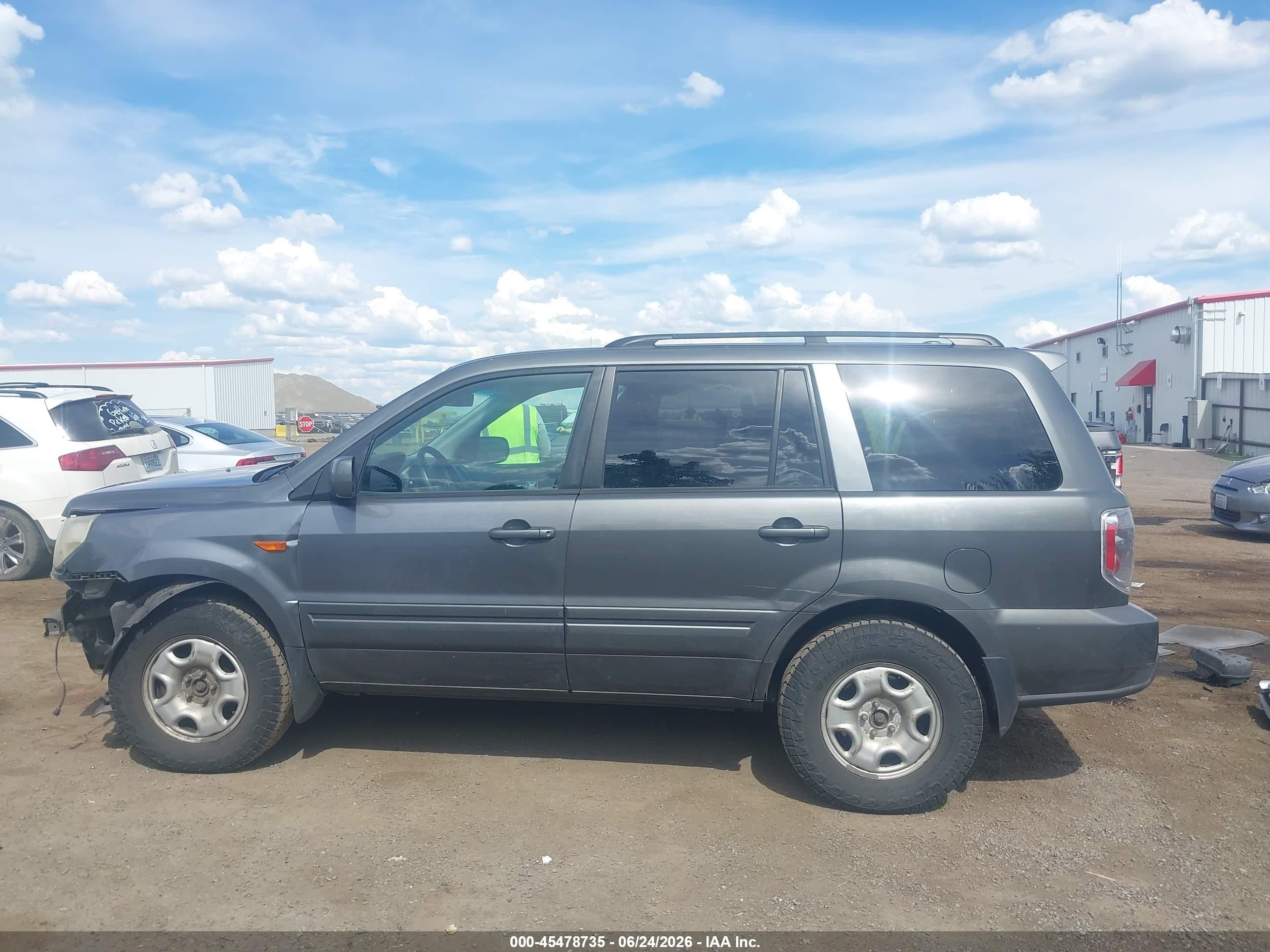 2007 Honda Pilot Ex-l Gray vin: 2HKYF18547H508962