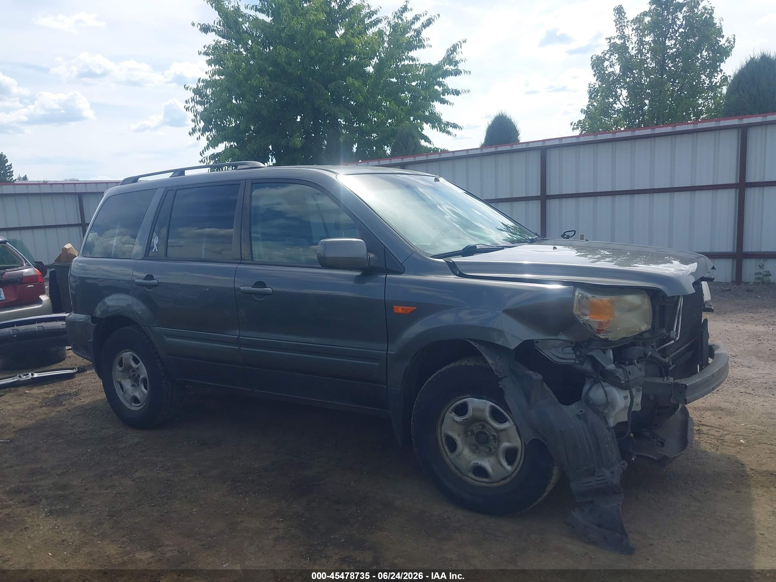 2007 Honda Pilot Ex-l Gray vin: 2HKYF18547H508962