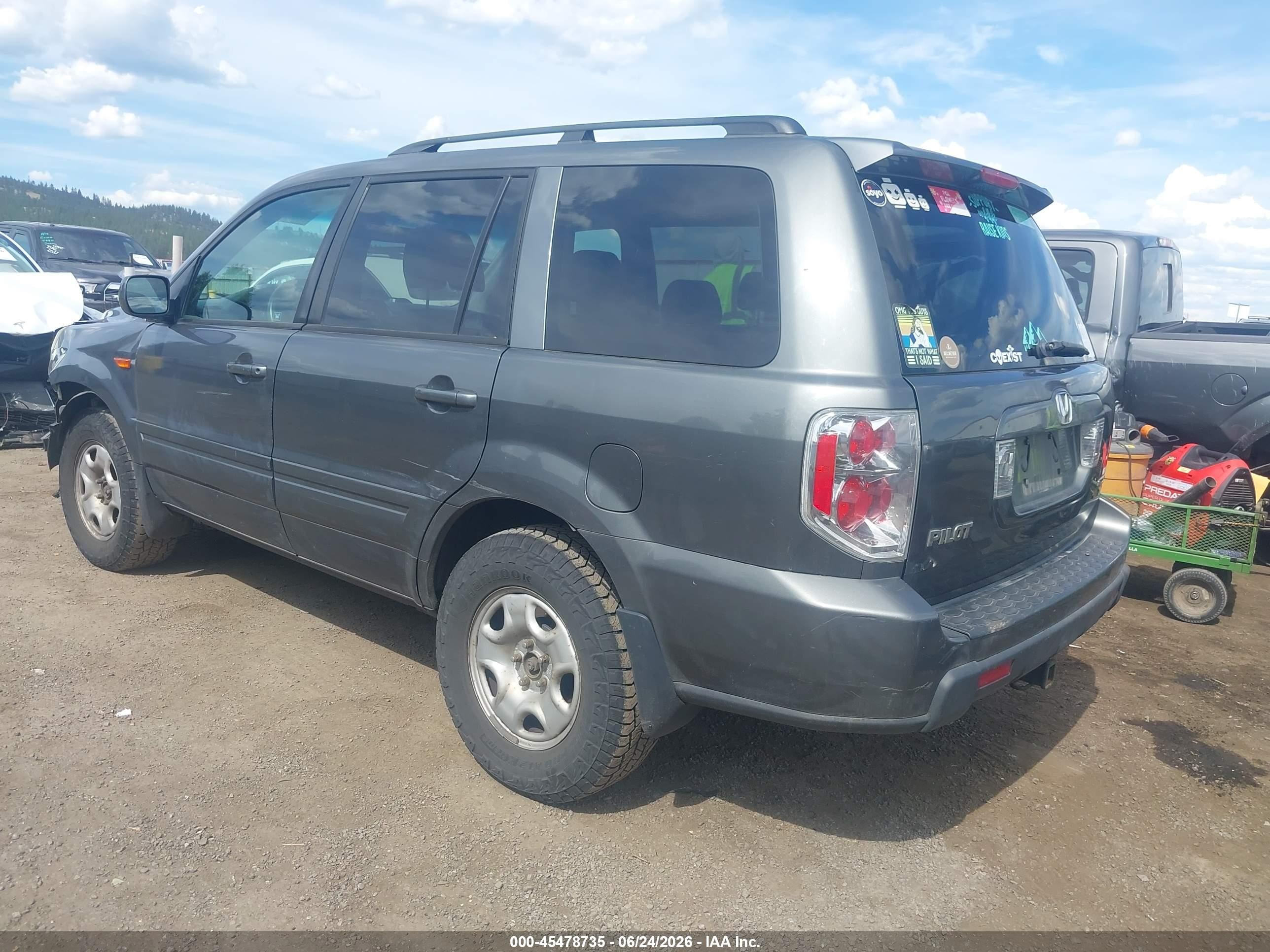 2007 Honda Pilot Ex-l Gray vin: 2HKYF18547H508962