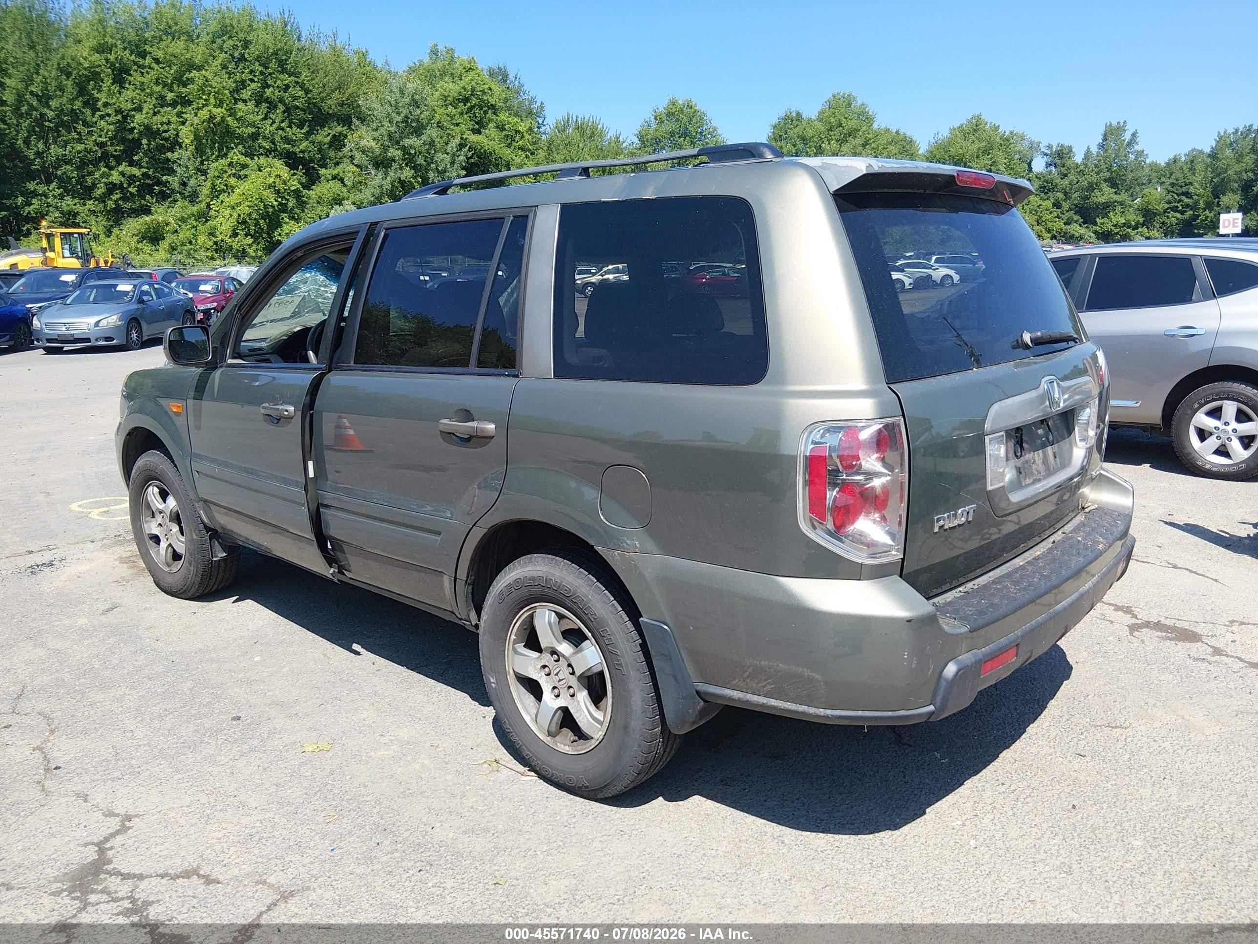 2007 Honda Pilot Ex-l Green vin: 2HKYF18547H530542