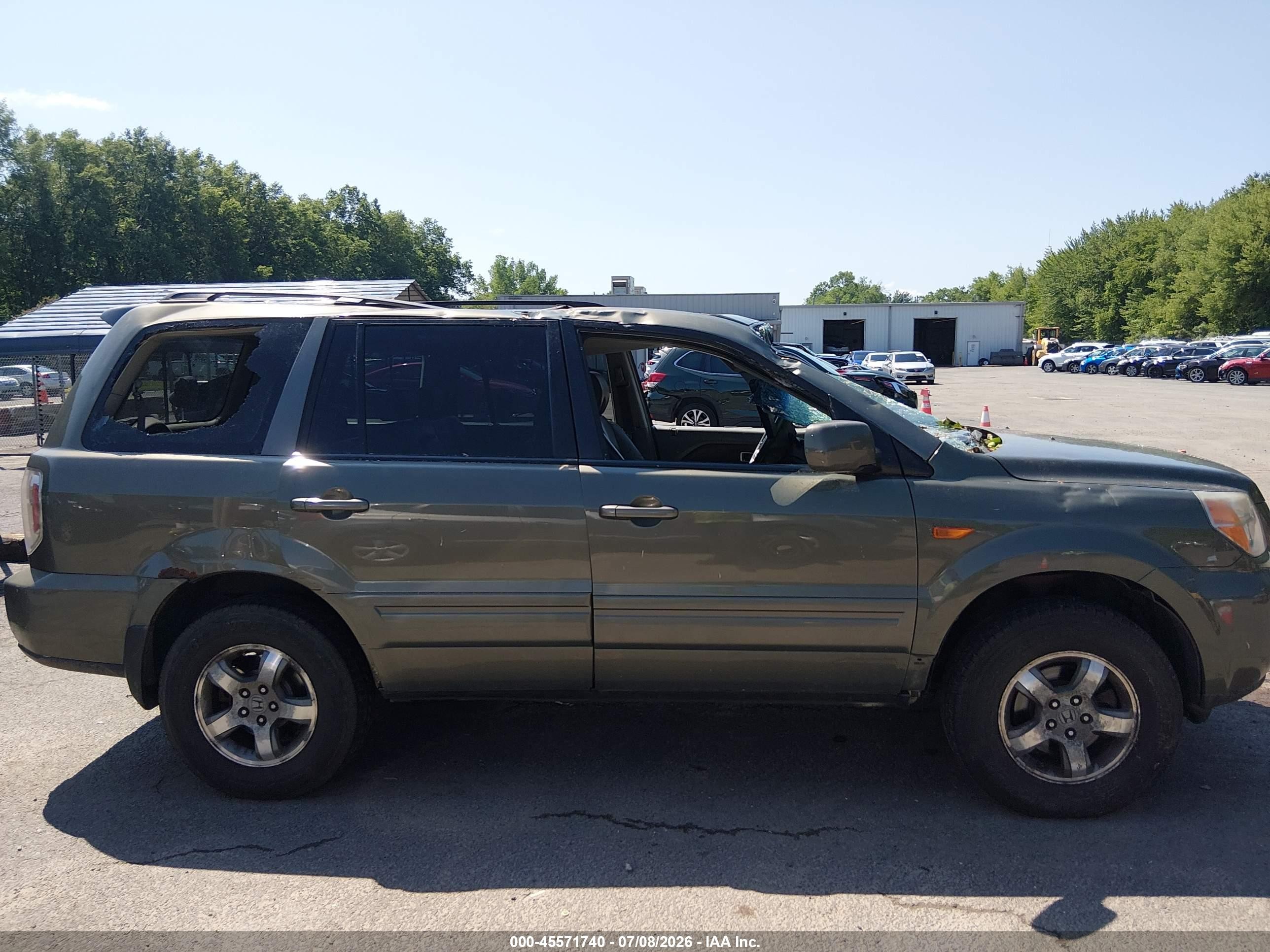 2007 Honda Pilot Ex-l Green vin: 2HKYF18547H530542