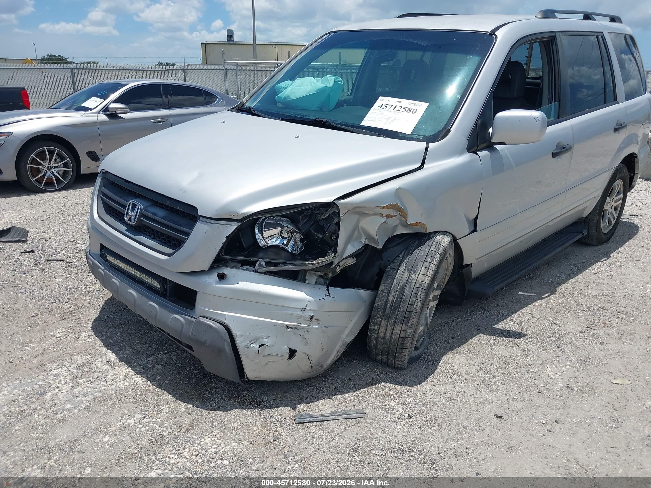 2003 Honda Pilot Ex-l Silver vin: 2HKYF18553H515624